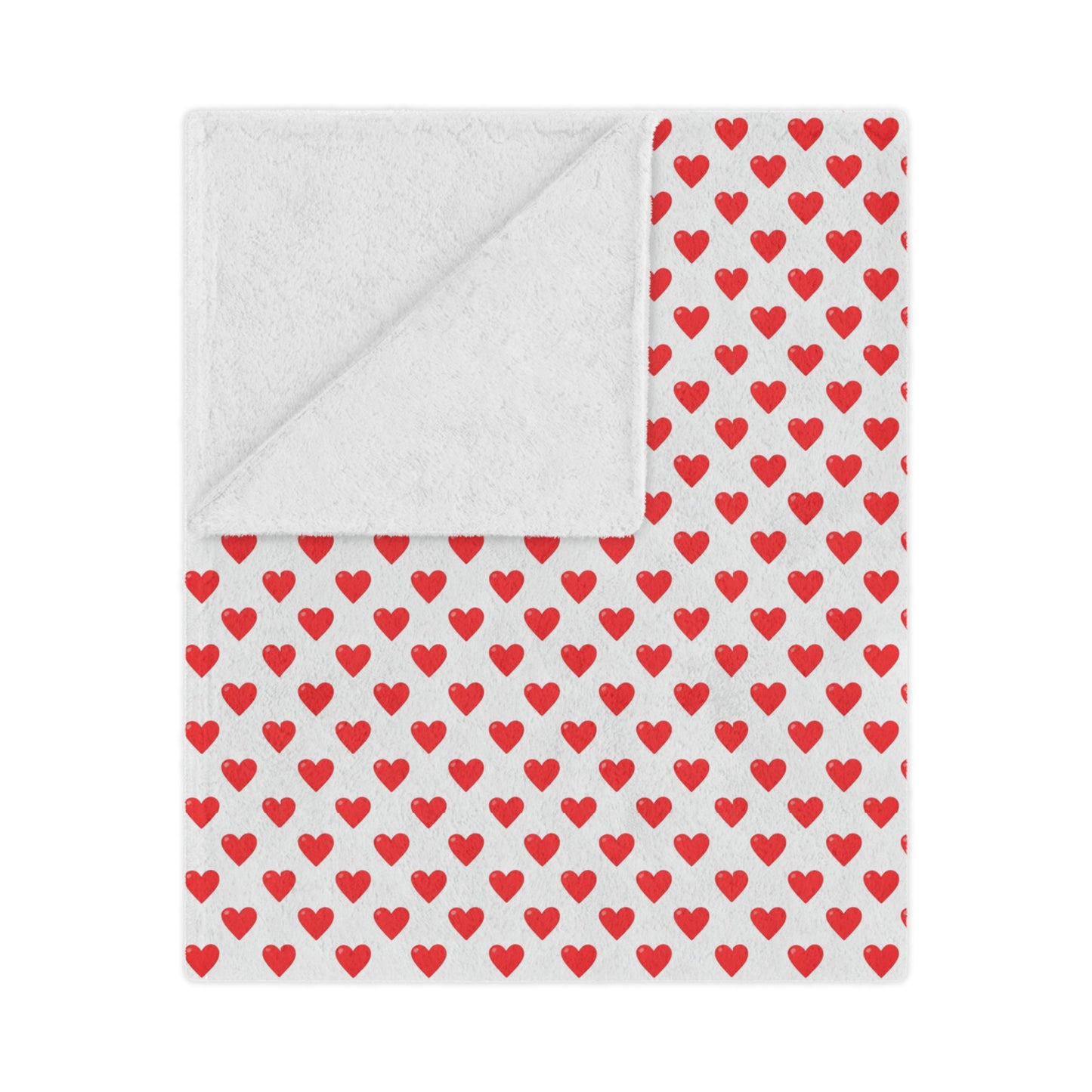 Heart Pattern Minky Blanket — Soft Red Hearts Throw for Valentine's Day & Cozy Gifts