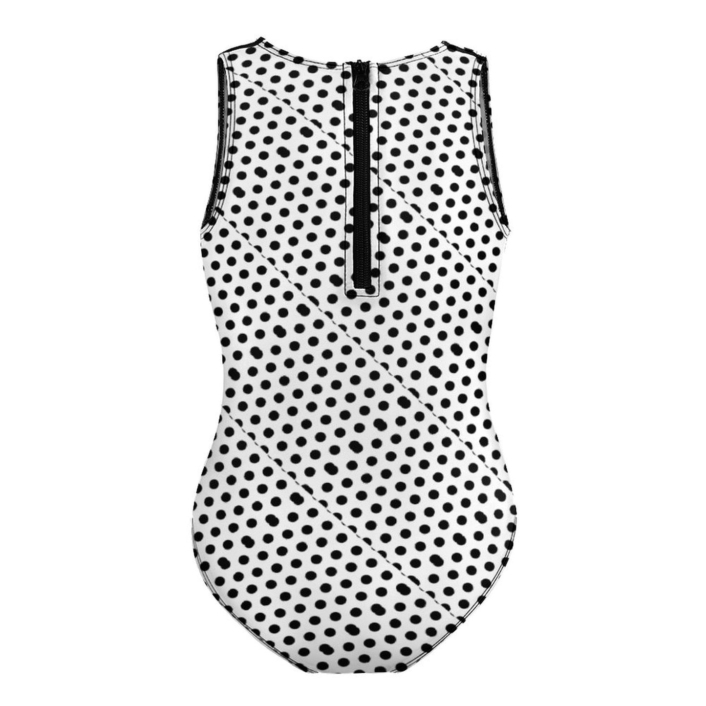 One-Piece Swimsuit for Girl Black dots