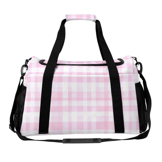 Travel Duffel Bag Pink Checker
