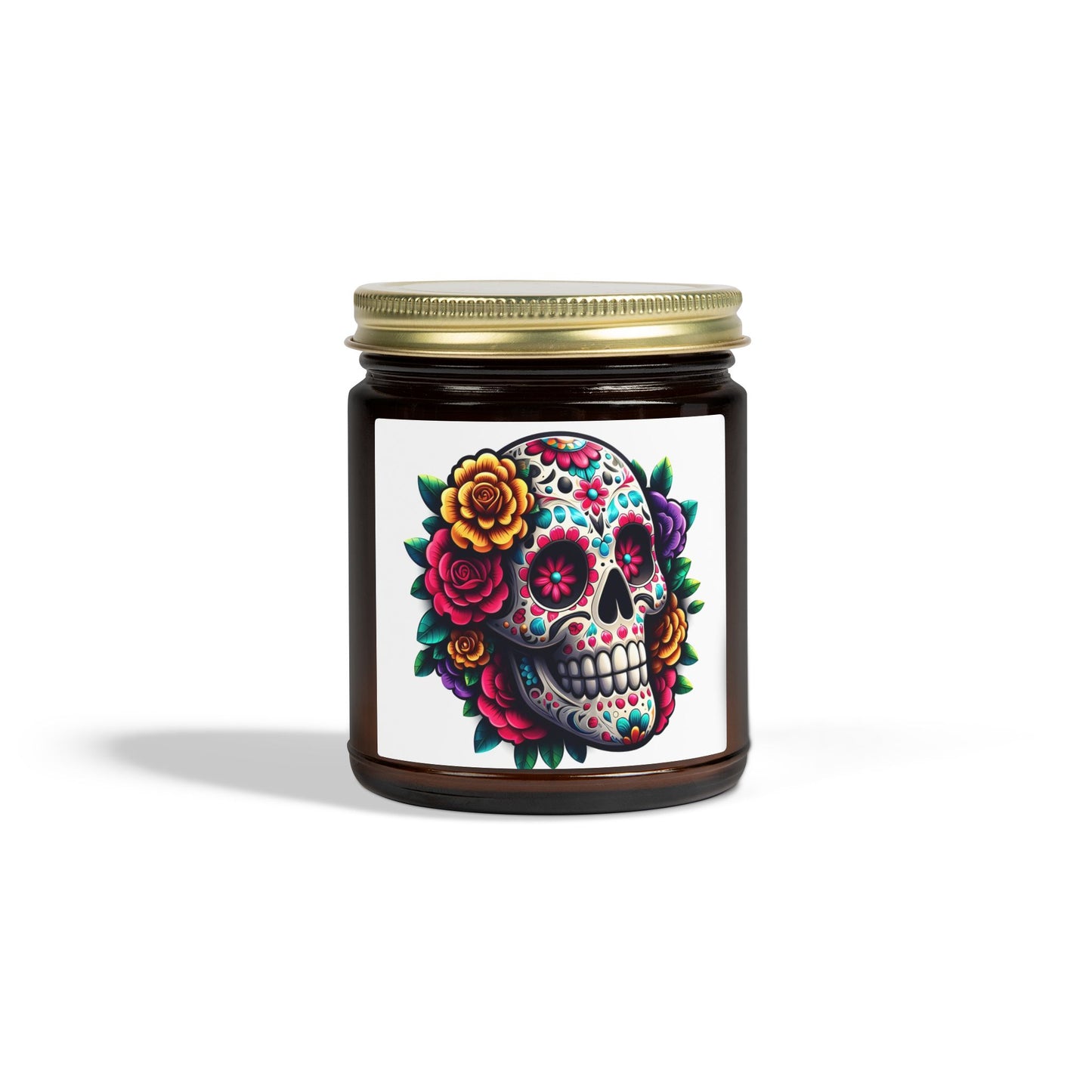 Day of the Dead Coconut Apricot Scented Candle (4oz & 9oz)