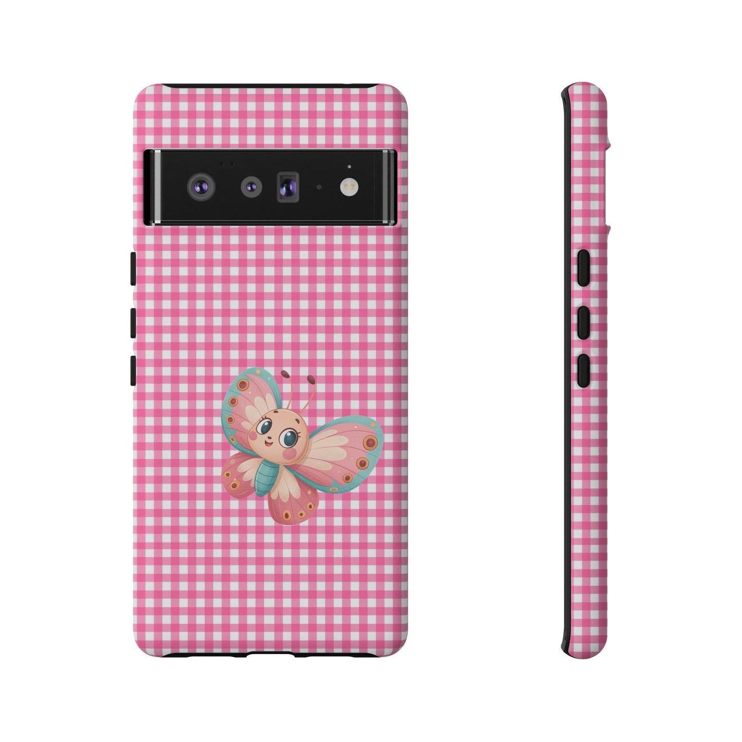 Cute Butterfly Phone Case, Tough Cases, Floral Phone Accessory, Gift for Her, Spring Fashion, Kids' Birthday Present, Pastel Aesthetic