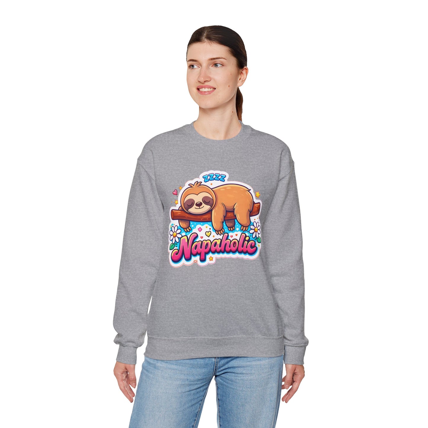Napaholic Sweatshirt — Cute Sloth Nap Lover Crewneck