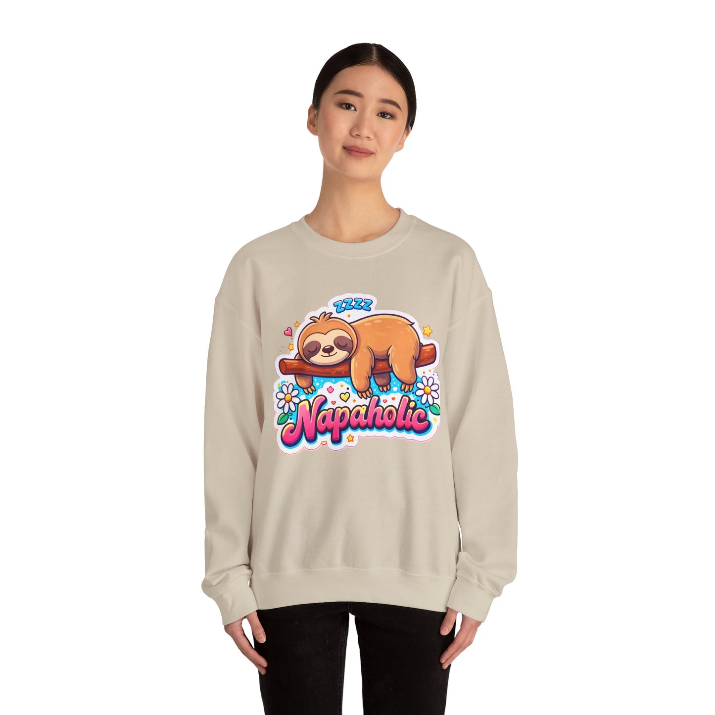 Napaholic Sweatshirt — Cute Sloth Nap Lover Crewneck