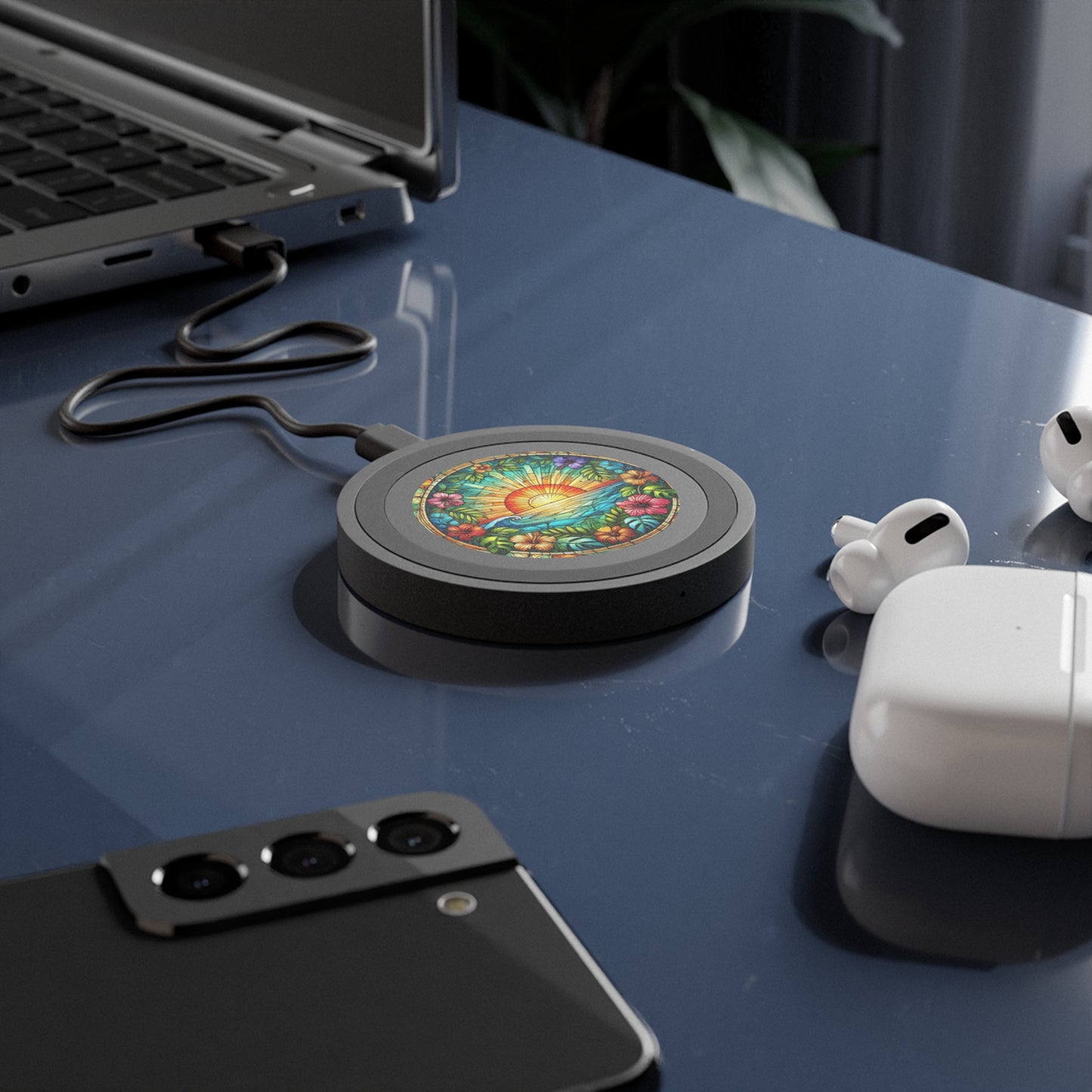 Quake Wireless Charging Pad  - Sunrise Stained Glass
