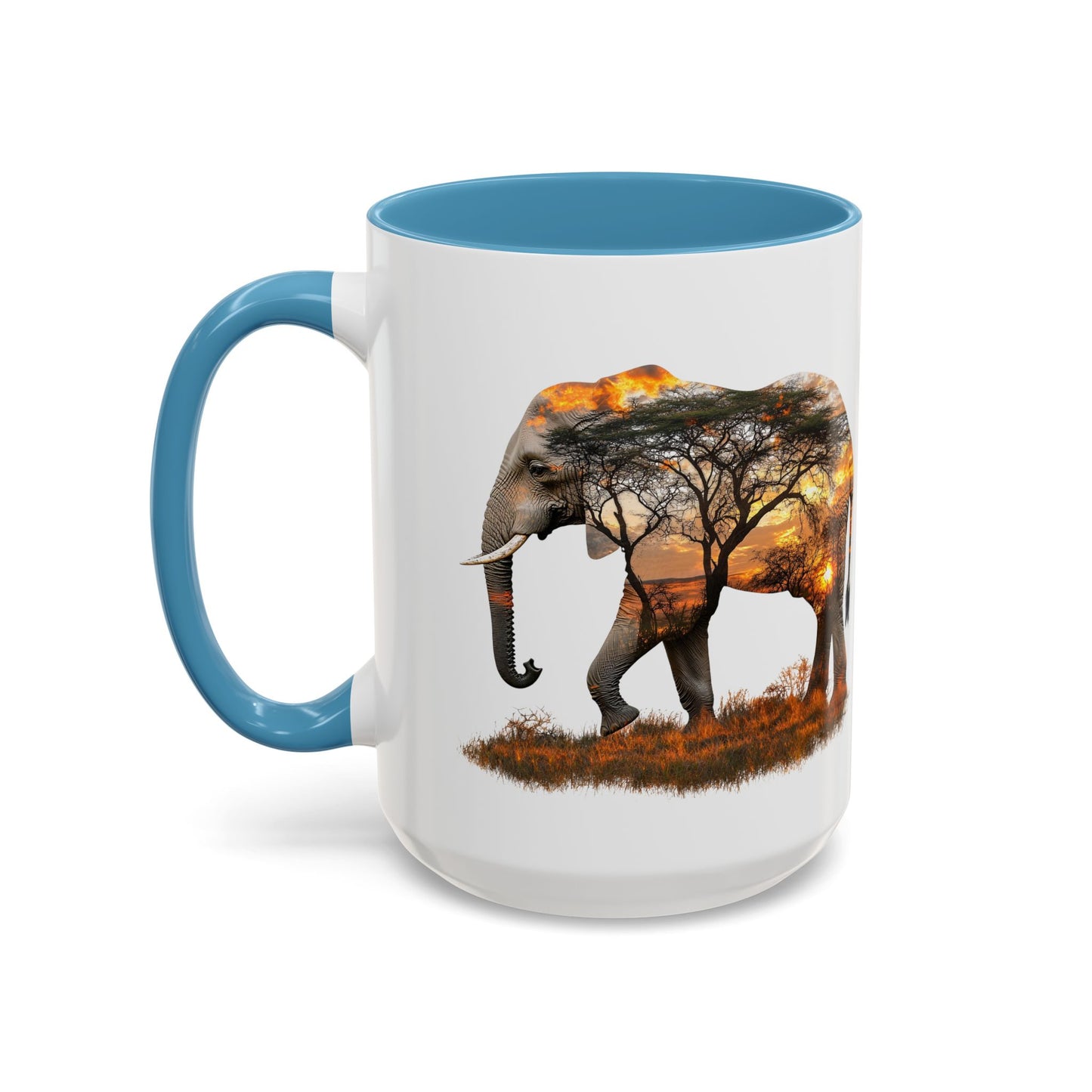 Elegant Elephant Accent Coffee Mug - Nature Lover Gift, Animal Lover Mug