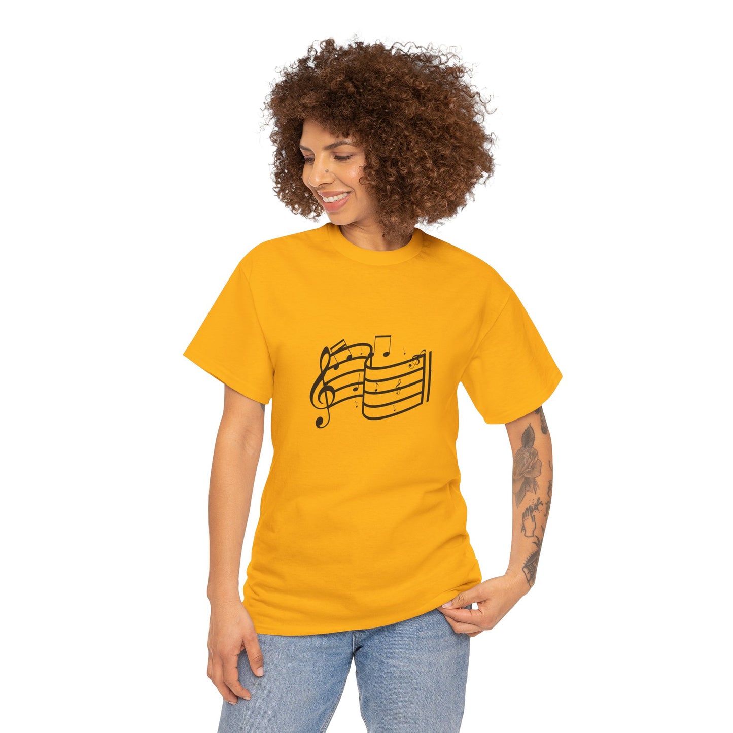 Music Notes T‑Shirt — Minimalist Sheet Music Tee for Musicians & Music Lovers