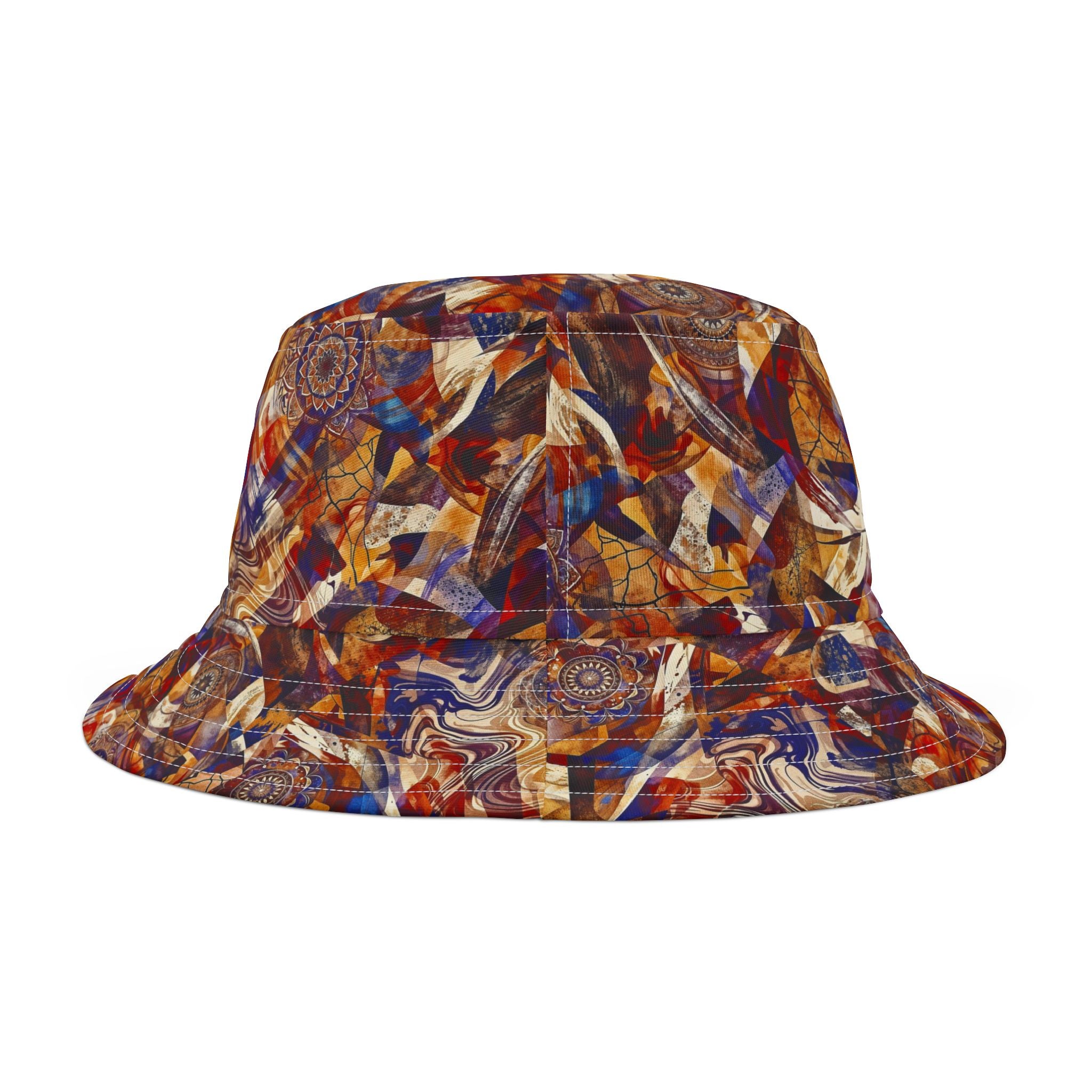 Abstract Autumn Swirl Bucket Hat — Colorful Psychedelic All-Over-Print
