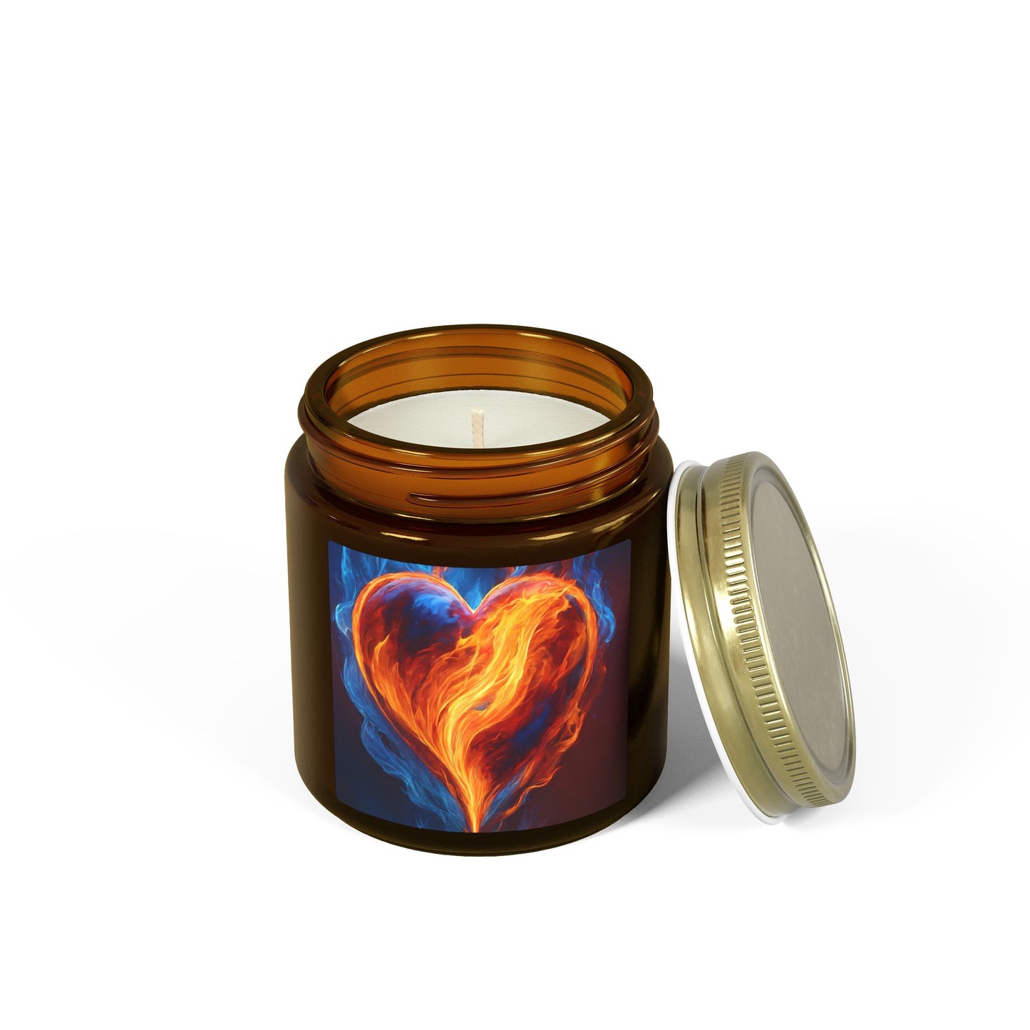 Coconut Apricot Scented Candle — Fiery Heart Jar (4oz/9oz)