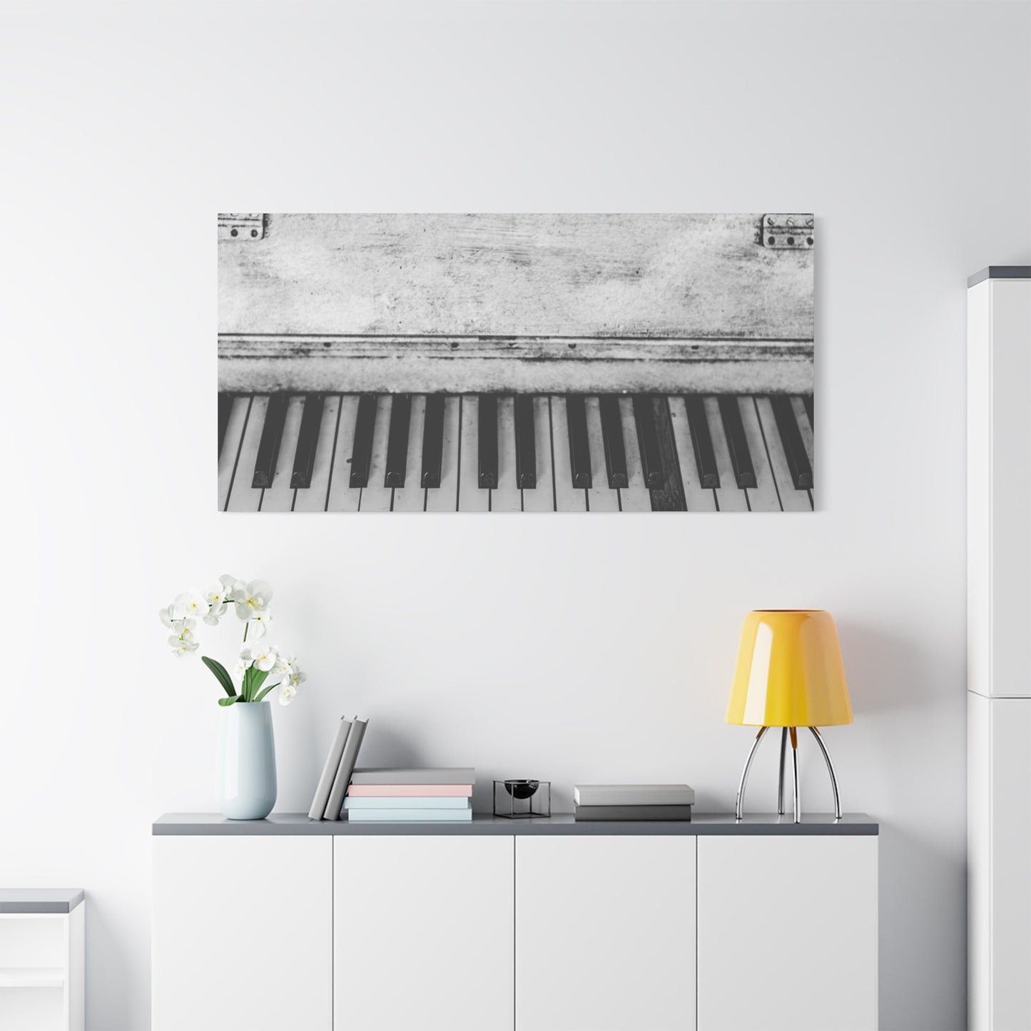 Vintage Piano Keys Matte Canvas Print