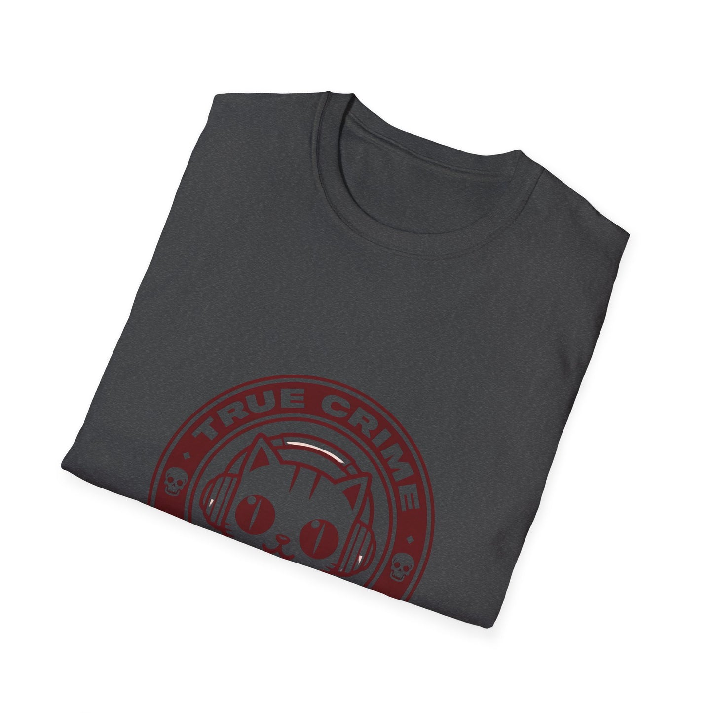 True Crime Freak Cat T-Shirt – Cute Kitty Badge Tee for True Crime Fans