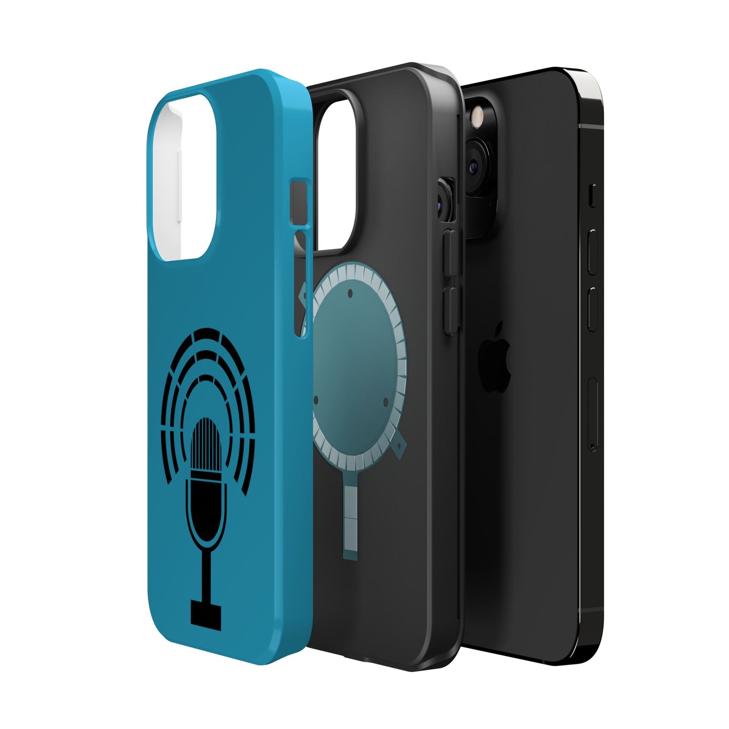 Phone Case — Retro Microphone Podcast Design, Magnetic Impact-Resistant