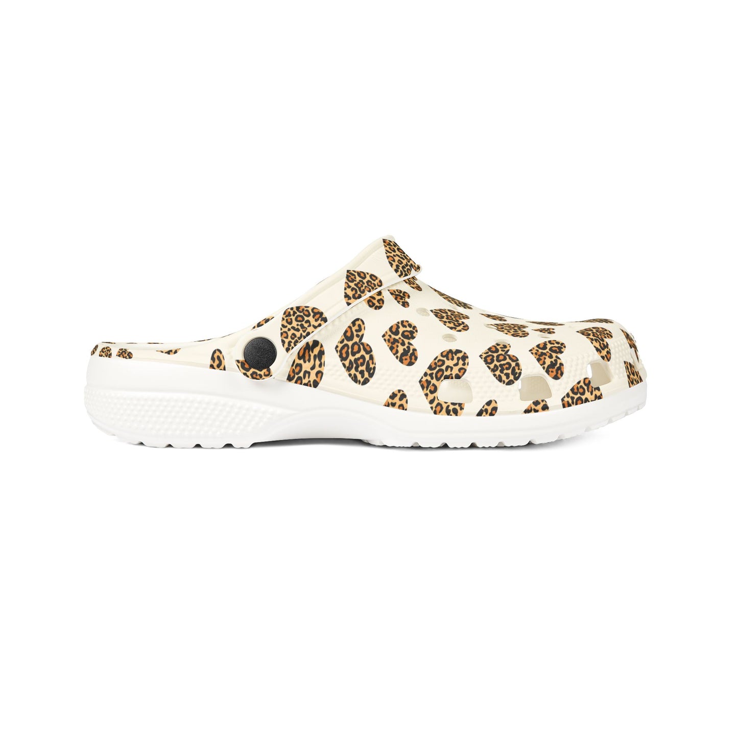 Leopard Heart EVA Clogs — Comfortable Leopard-Print Foam Shoes