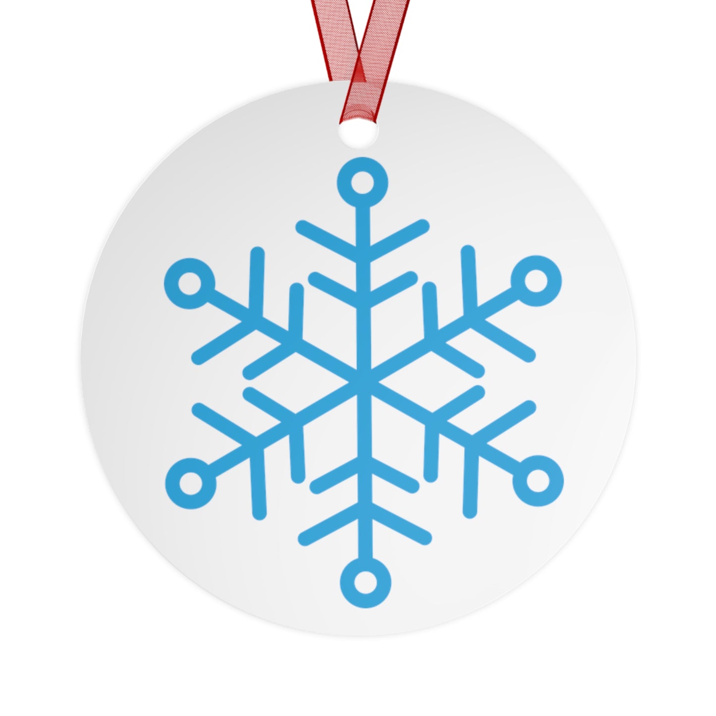 Snowflake Metal Ornament — Blue Snow Holiday Tree Decoration