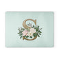 Personalized Floral Glass Cutting Board - Letter S