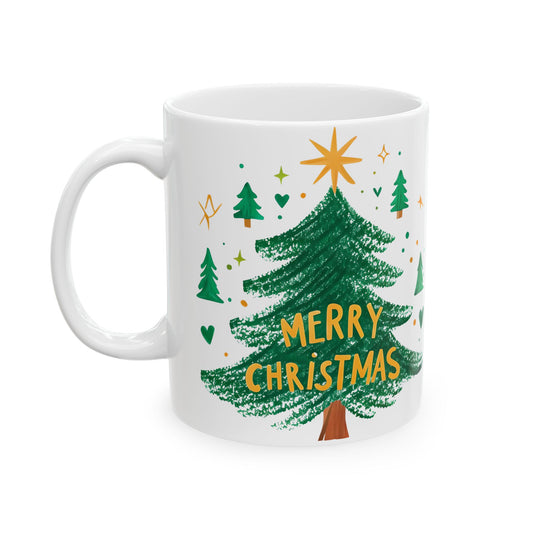 Festive Christmas Ceramic Mug | Holiday Coffee Cup, Hand-painted Design, Gift for Him, Her, Family, Friends, Winter Wonderland