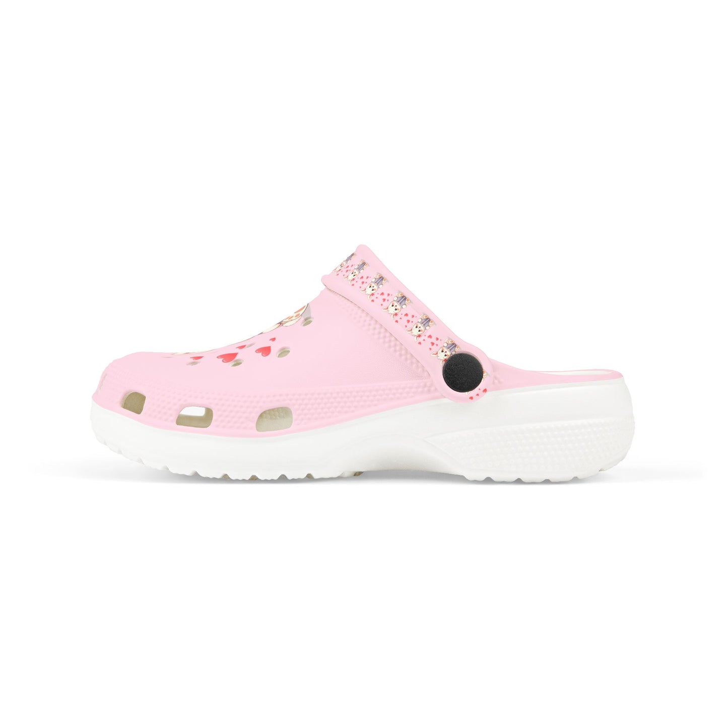 Kids Pink Bunny Clogs — Cute EVA Foam Slip-On Shoes with Hearts