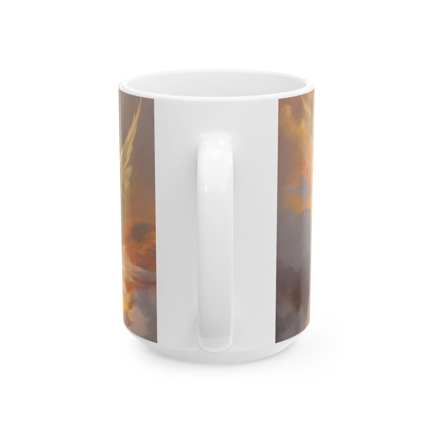 Angel Harp Ceramic Mug — Ethereal Sunrise Tea Coffee Cup (11oz, 15oz)