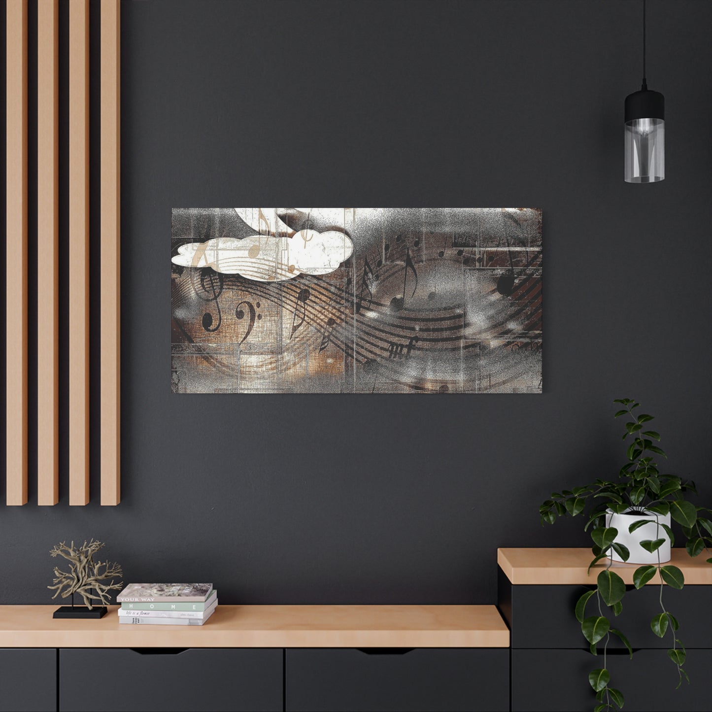 Abstract Musical Notes Matte Stretched Canvas Art (1.25")