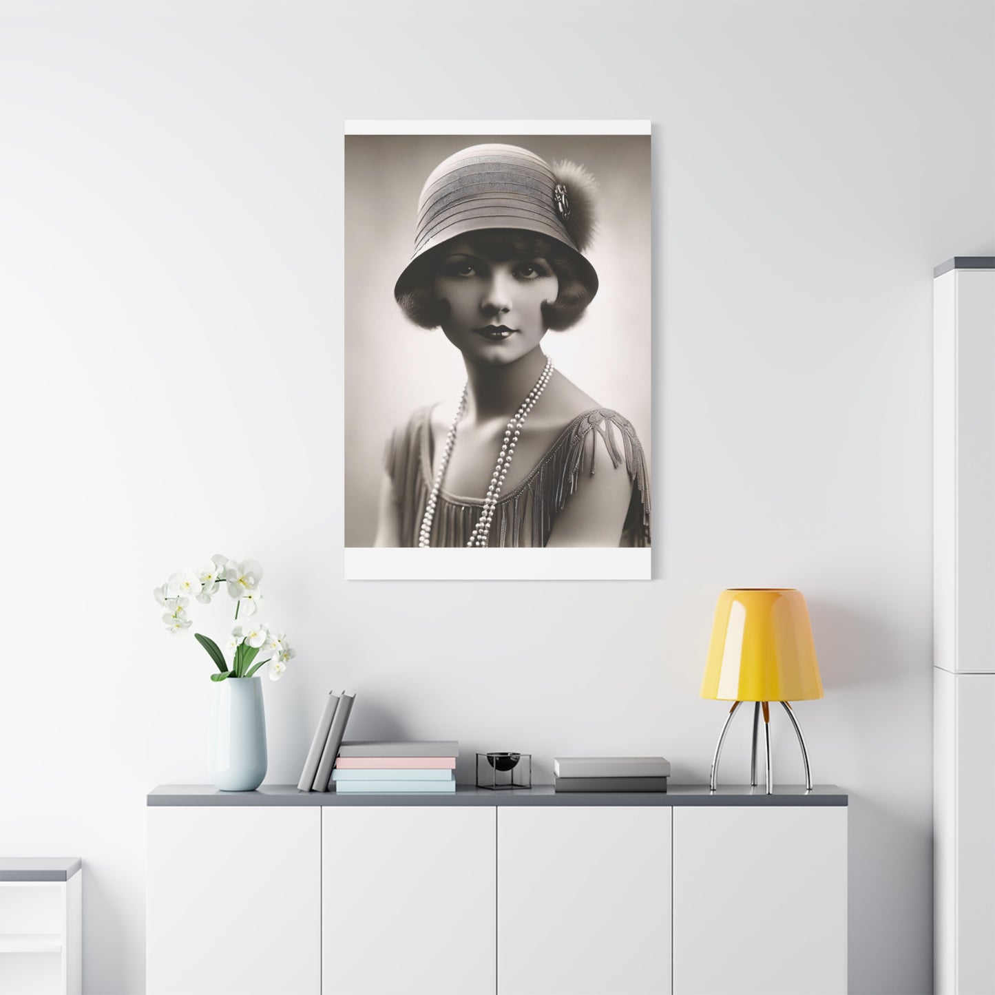 Vintage 1920s Flapper Portrait Canvas