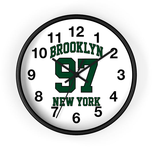 Brooklyn 97 New York Wall Clock — Vintage Sports Collegiate Decor