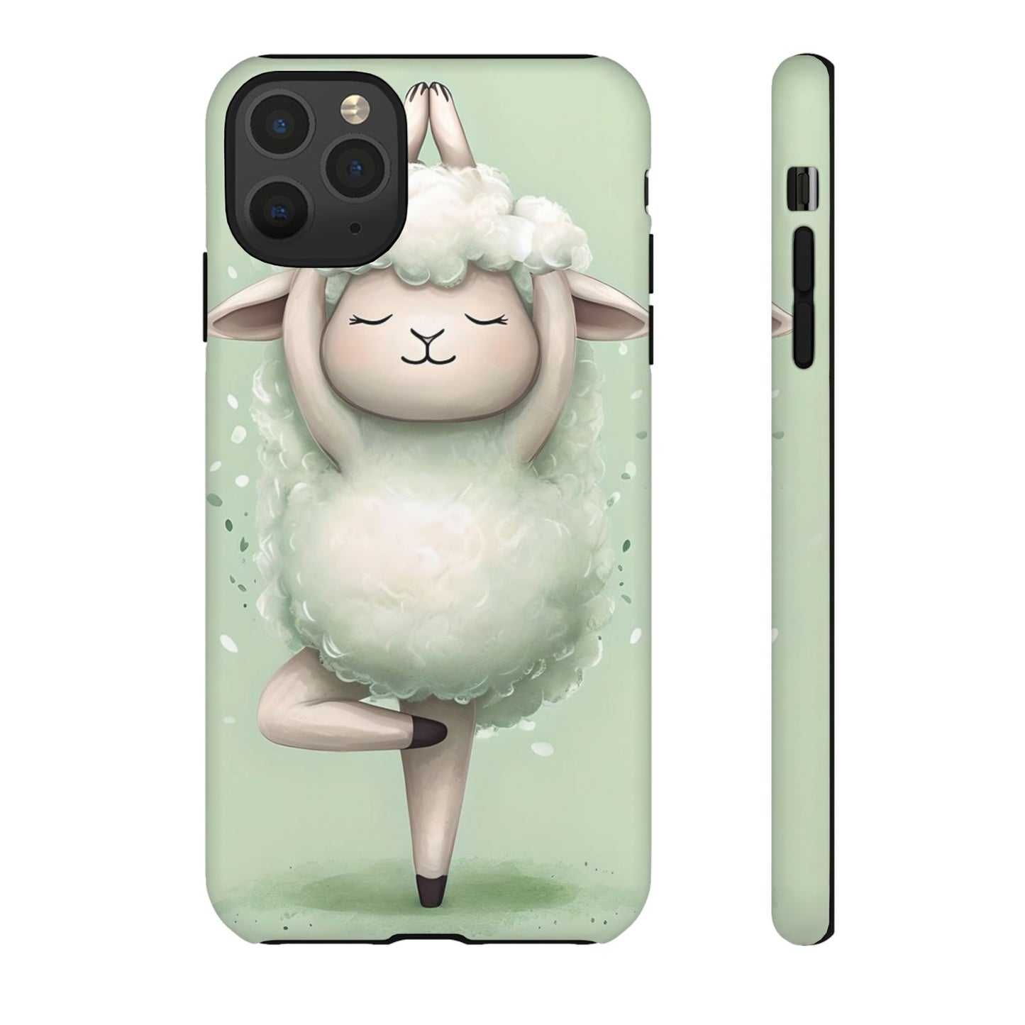 Cute Yoga Sheep Phone Case — Pastel Lamb Ballerina Protective Cover