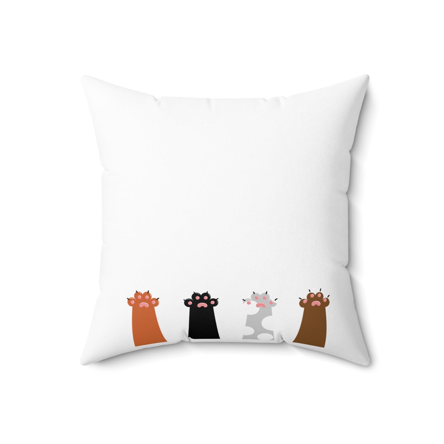 Cute Cat Row Decorative Throw Pillow — Kawaii Kitten Accent Cushion