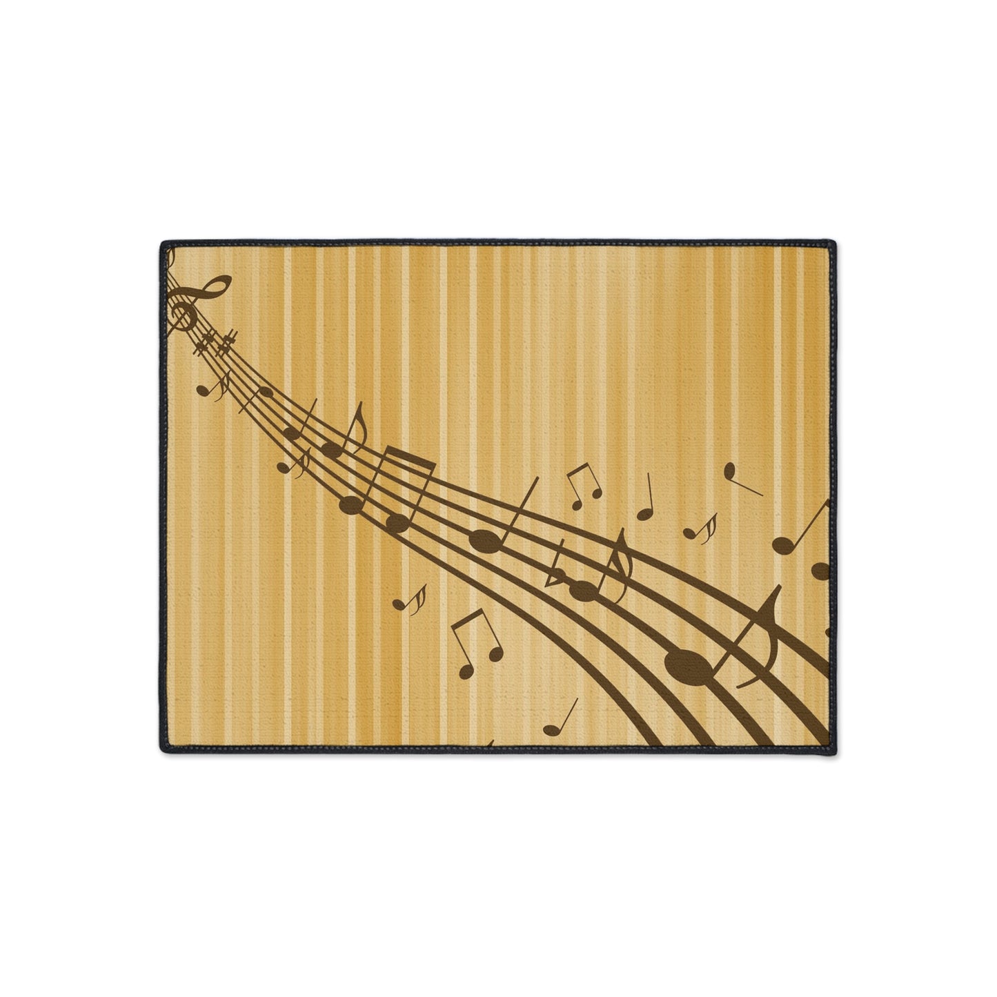 Music Notes Heavy-Duty Floor Mat — Non-Slip Musical Entry/Studio Rug