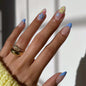 Blue Edge French Simple Flower Press on nails Wholesale Press on nails Nail Nail Nail 365nails