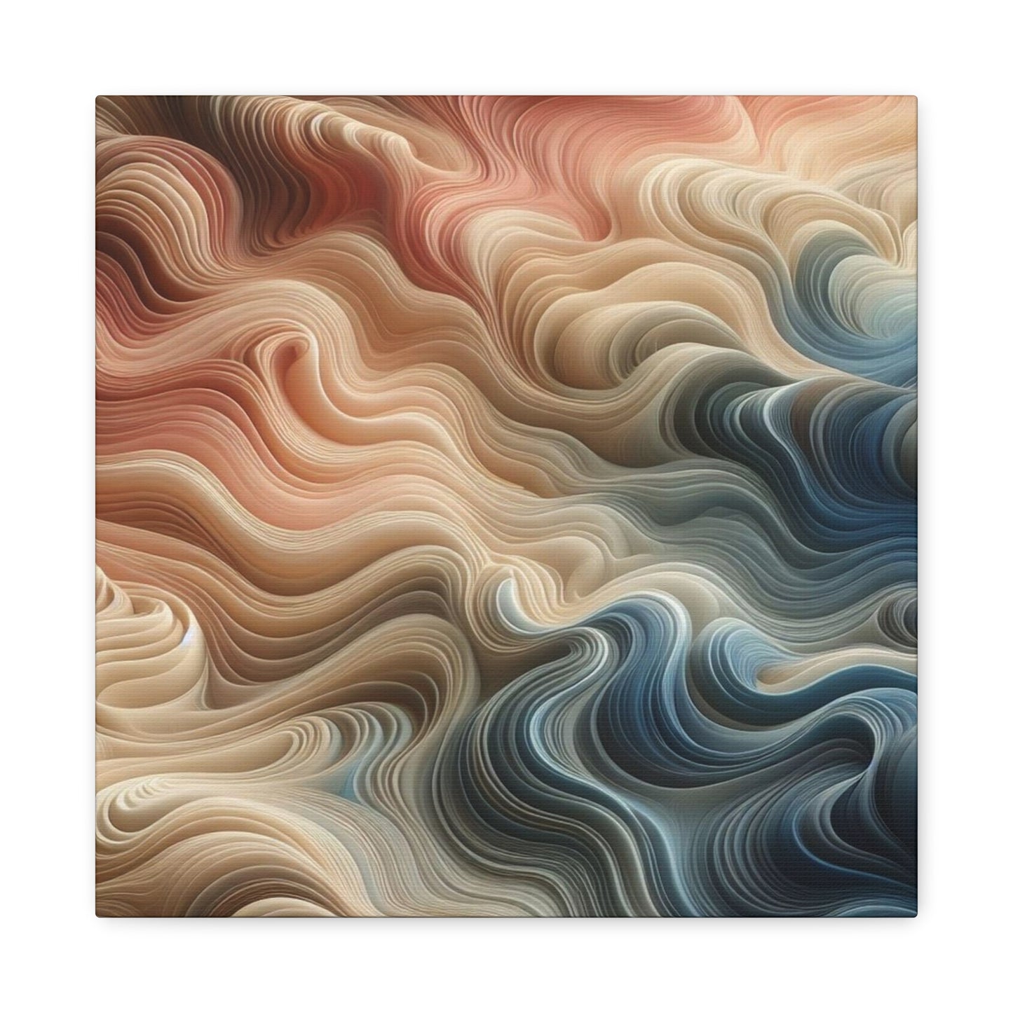Abstract Swirl Matte Canvas Wall Art — Fluid Earth Tones, Stretched 1.25"