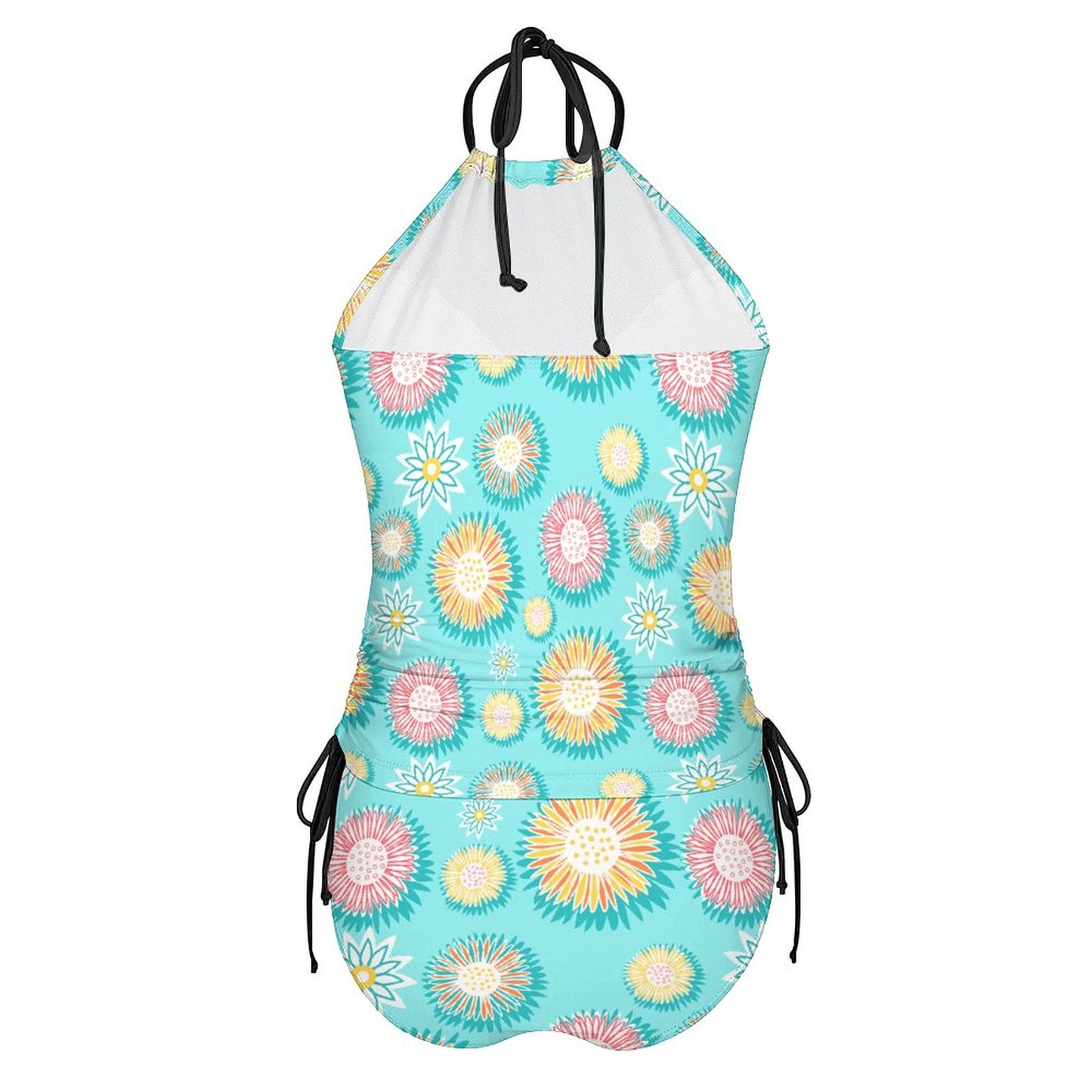 2-Piece Women's Tankini Set with High Neck Halter Top Teal