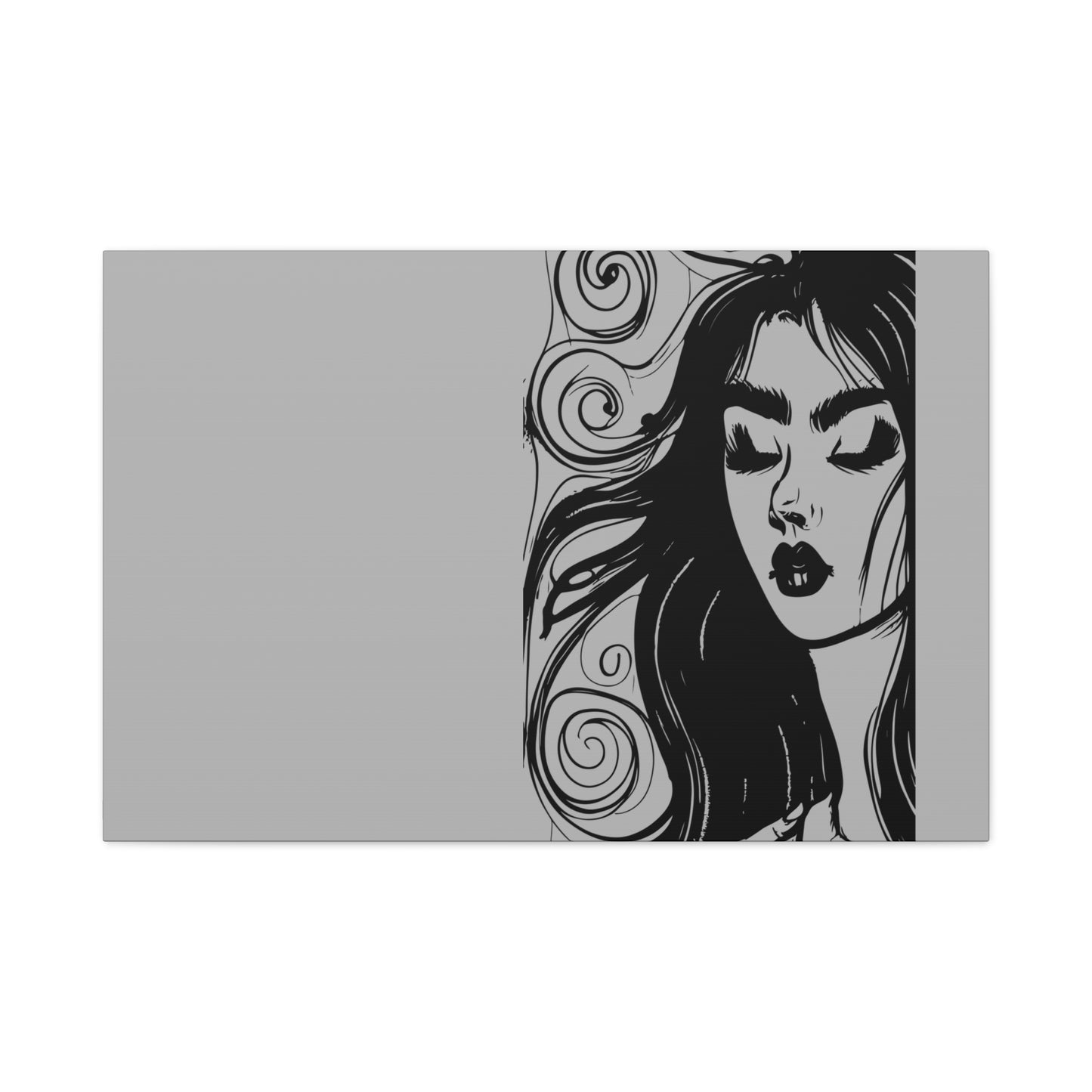 Gothic Woman Portrait Canvas Art — Matte Stretched Wall Decor