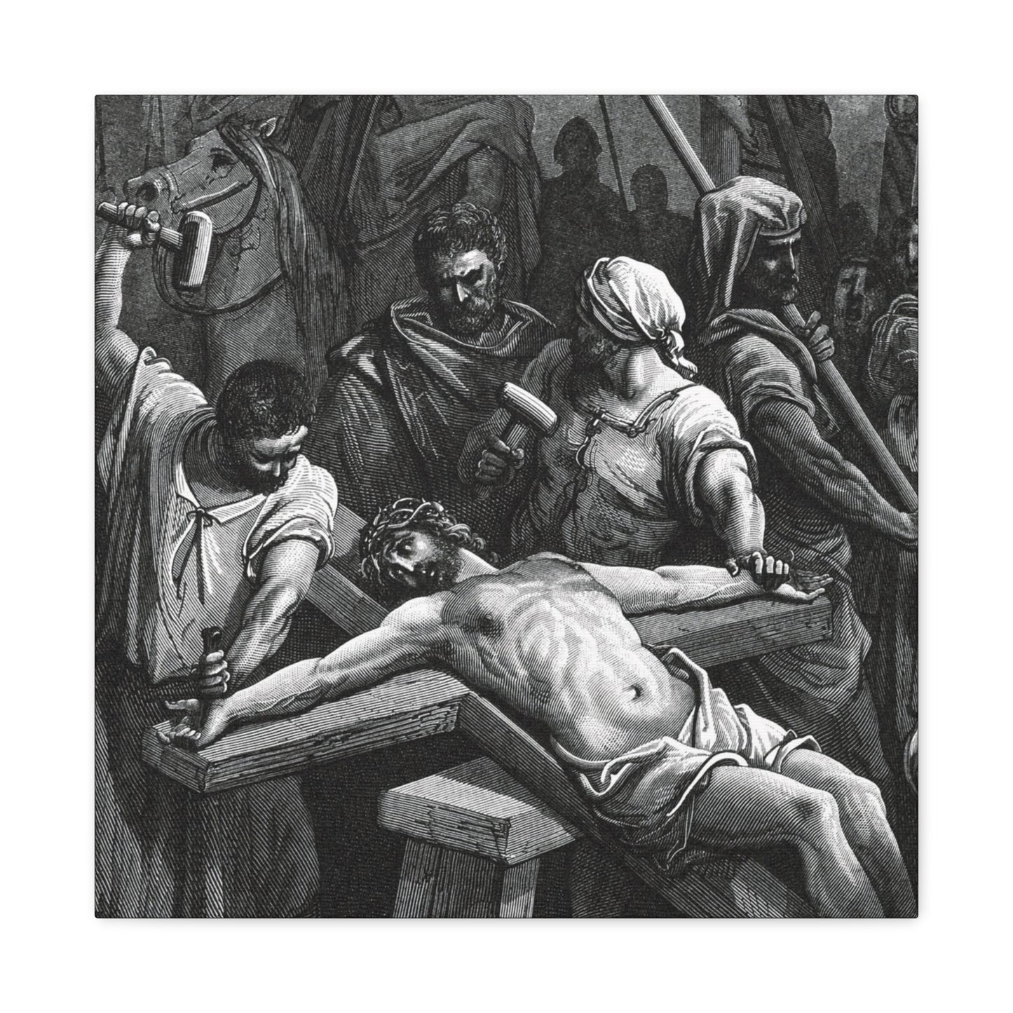 Crucifixion Art Matte Canvas Print – Stretched Religious Wall Decor