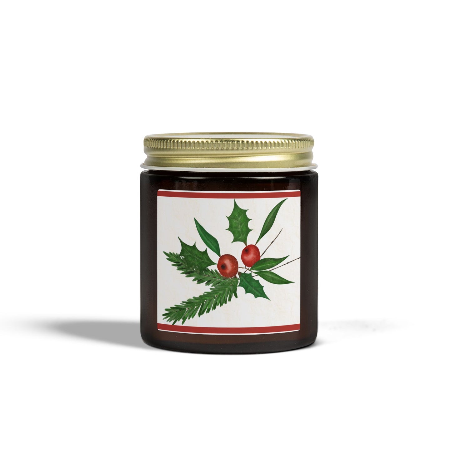 Holiday Holly Scented Candle (Coconut Apricot Wax)
