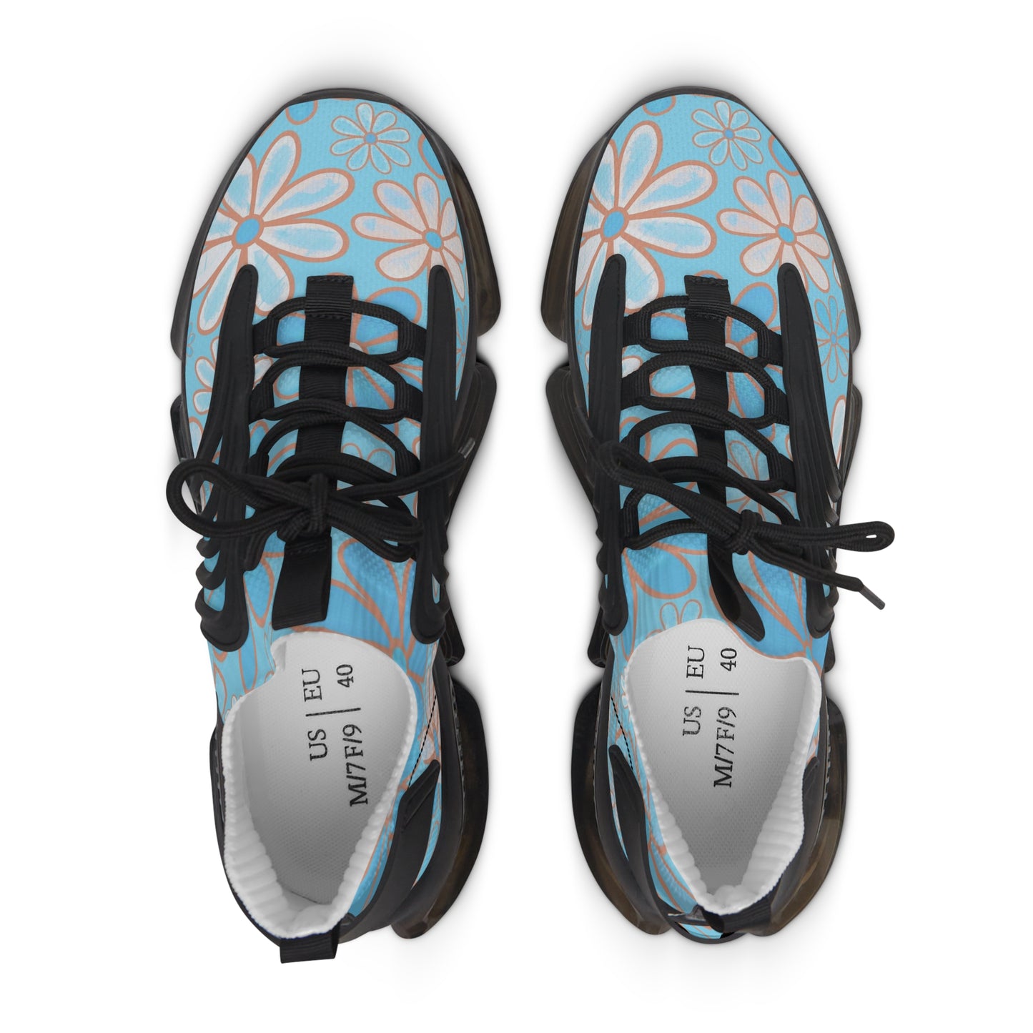 Women's Floral Mesh Sneakers, Trendy Athletic Shoes, Comfortable Running Sneakers, Floral Print Sneakers, Spring Fashion Shoes