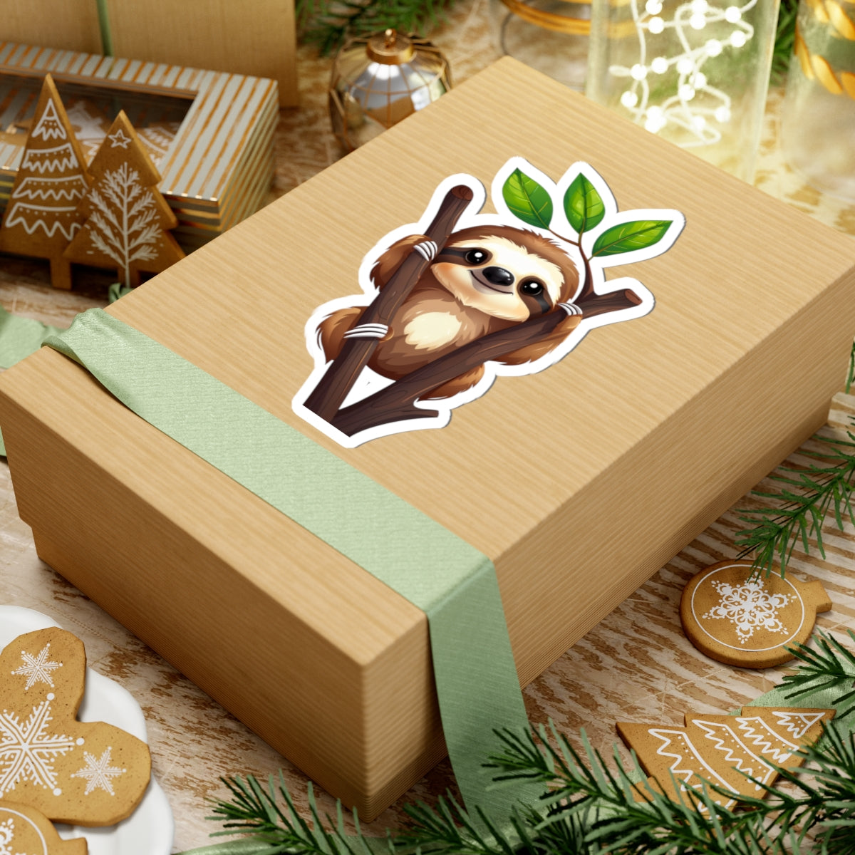 Cute Sloth Sticker — Kiss-Cut Vinyl Decal for Laptops, Water Bottles & Notebooks