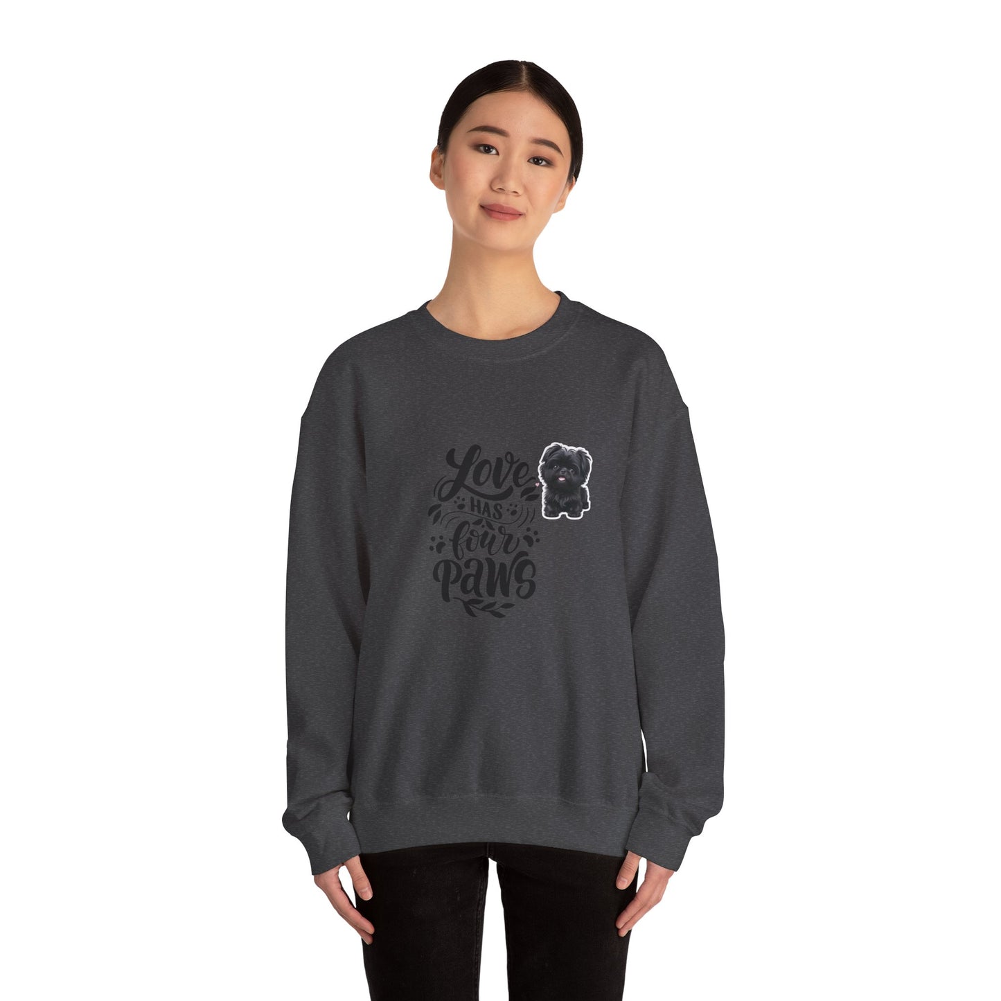 Crewneck Sweatshirt - "Love Has Four Paws" Dog Lover Graphic