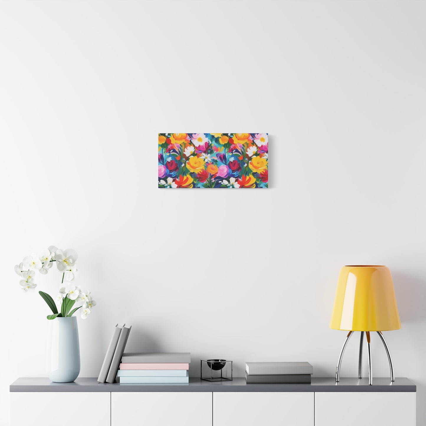 Vibrant Floral Matte Canvas Wall Art — Colorful Garden Print, Stretched 1.25"
