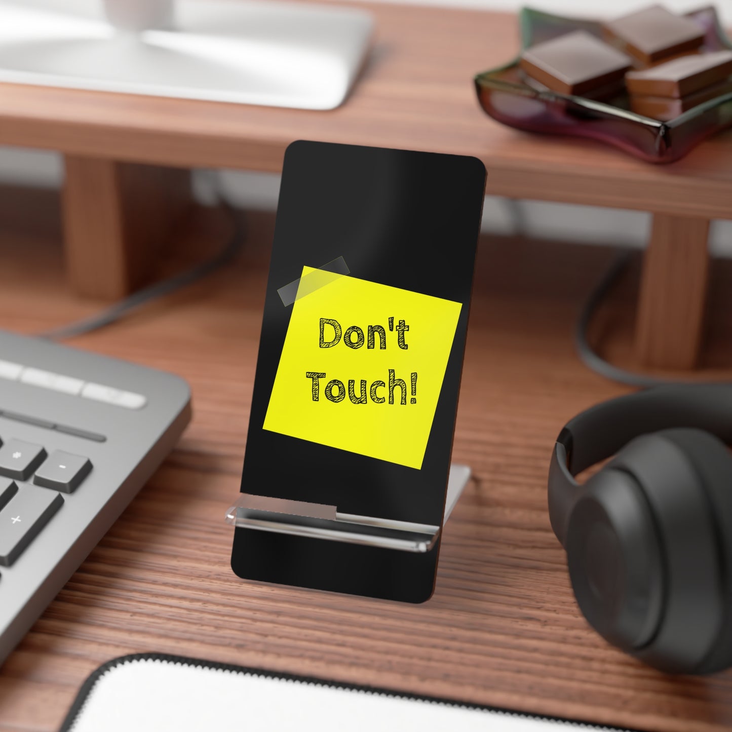 Phone Stand — 'Don't Touch!' Acrylic Mobile Display Stand