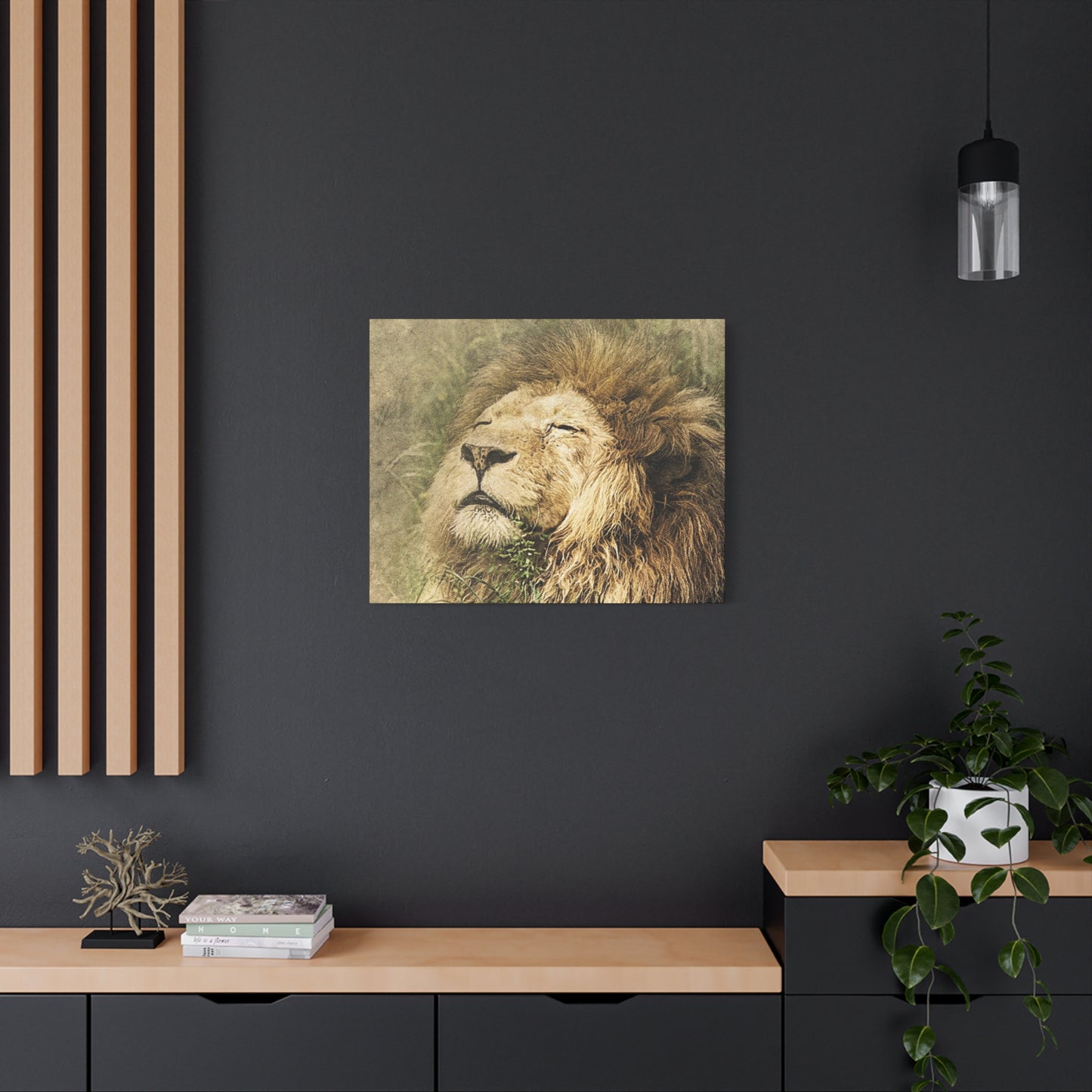 Lion Portrait Matte Canvas Print — Stretched 1.25" Wall Art