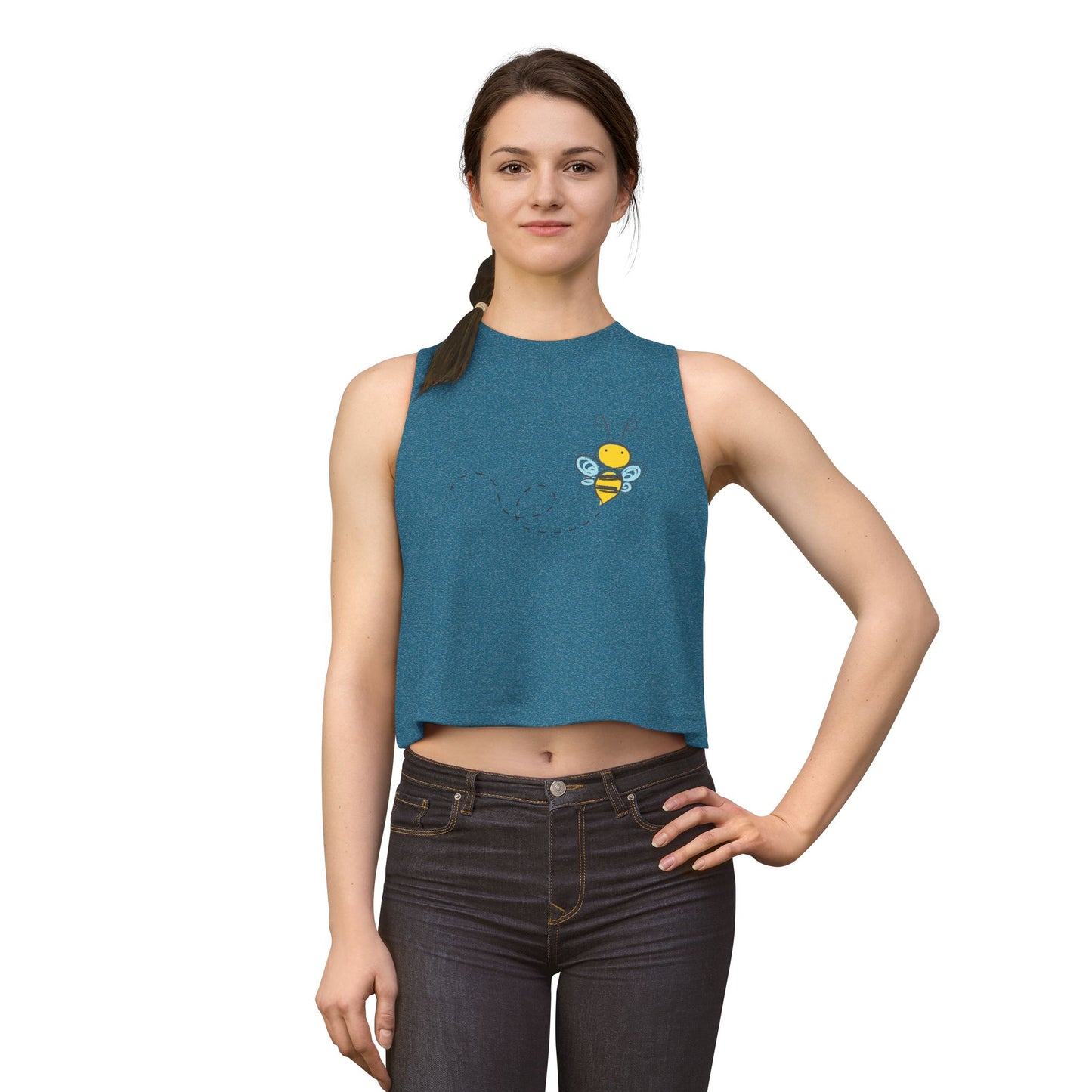 Bee Cute Women's Crop Top — Sweet Bumblebee Graphic