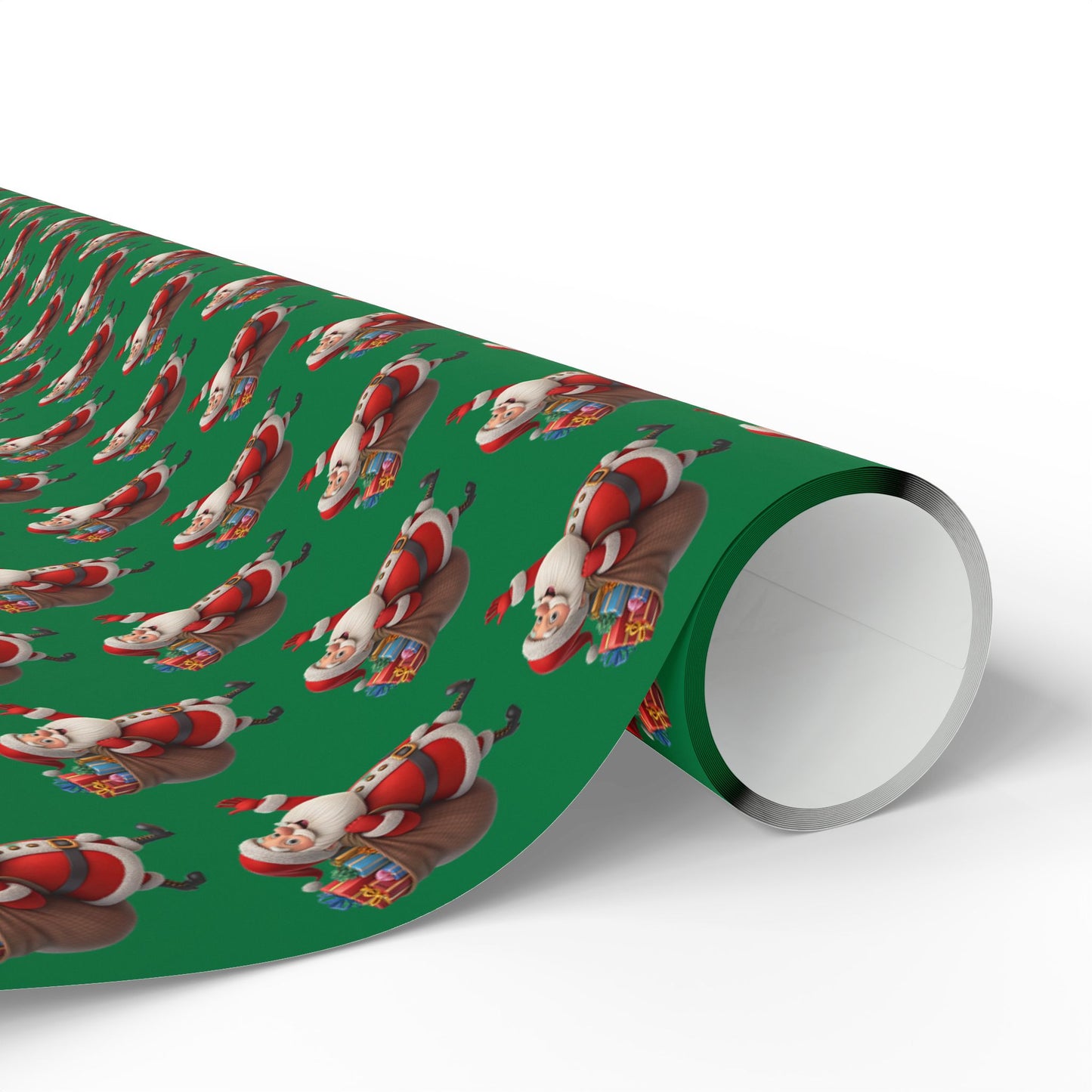 Christmas Dachshund Wrapping Paper — Green Santa Dog Gift Wrap