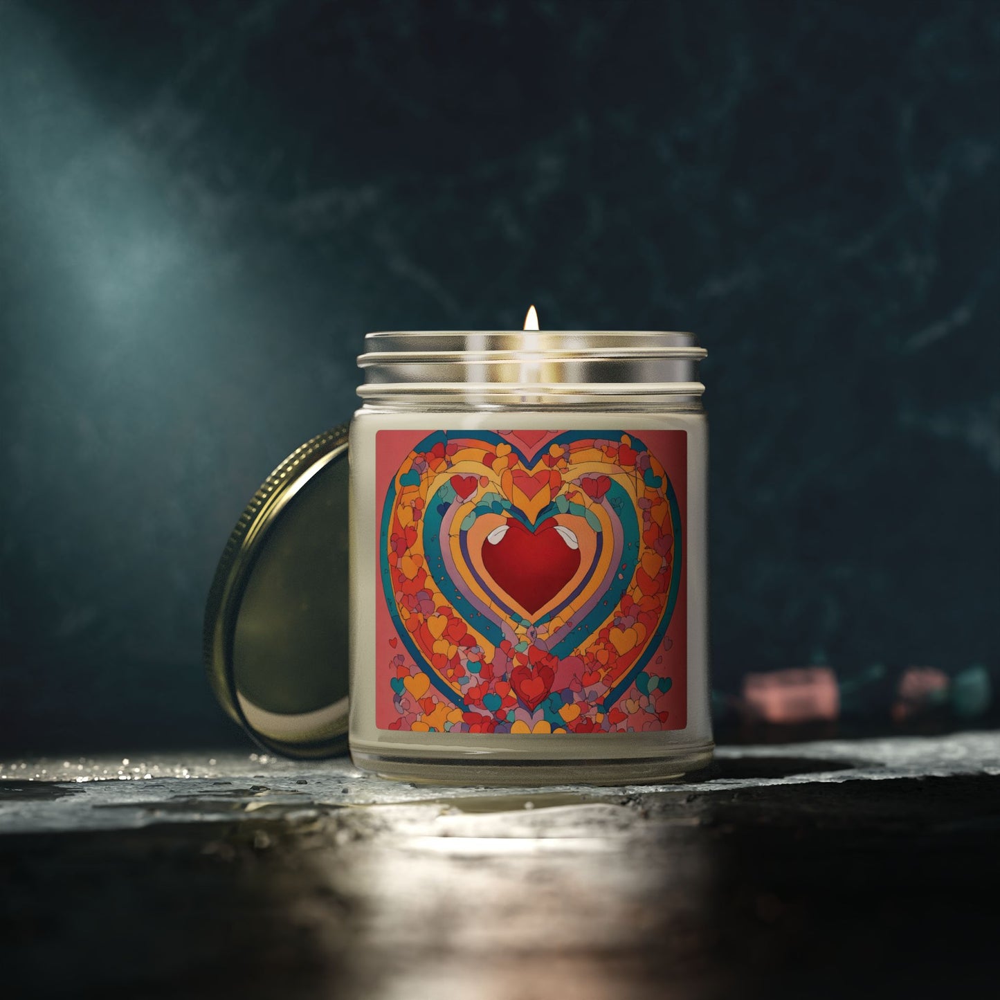Heart Art Scented Candle – Coconut Apricot Wax (4oz & 9oz)