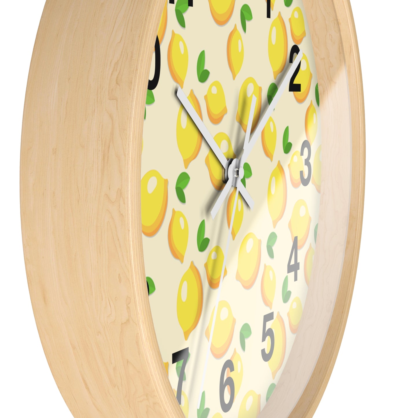 Lemon Pattern Wall Clock – Bright Citrus Kitchen Clock