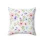 Spun Polyester Square Pillow - Flowers