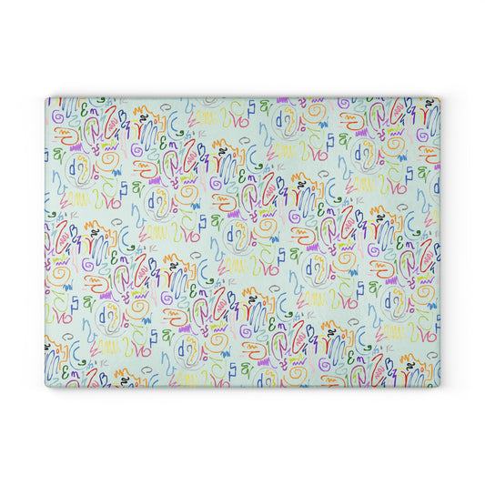 Colorful Abstract Glass Cutting Board | Kitchen Decor
