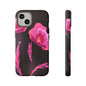 Floral iPhone Case | Tough Cases with Pink Poppy Design, Elegant Flower Phone Cover, Gift for Her, Spring Accessories, Chic Tech