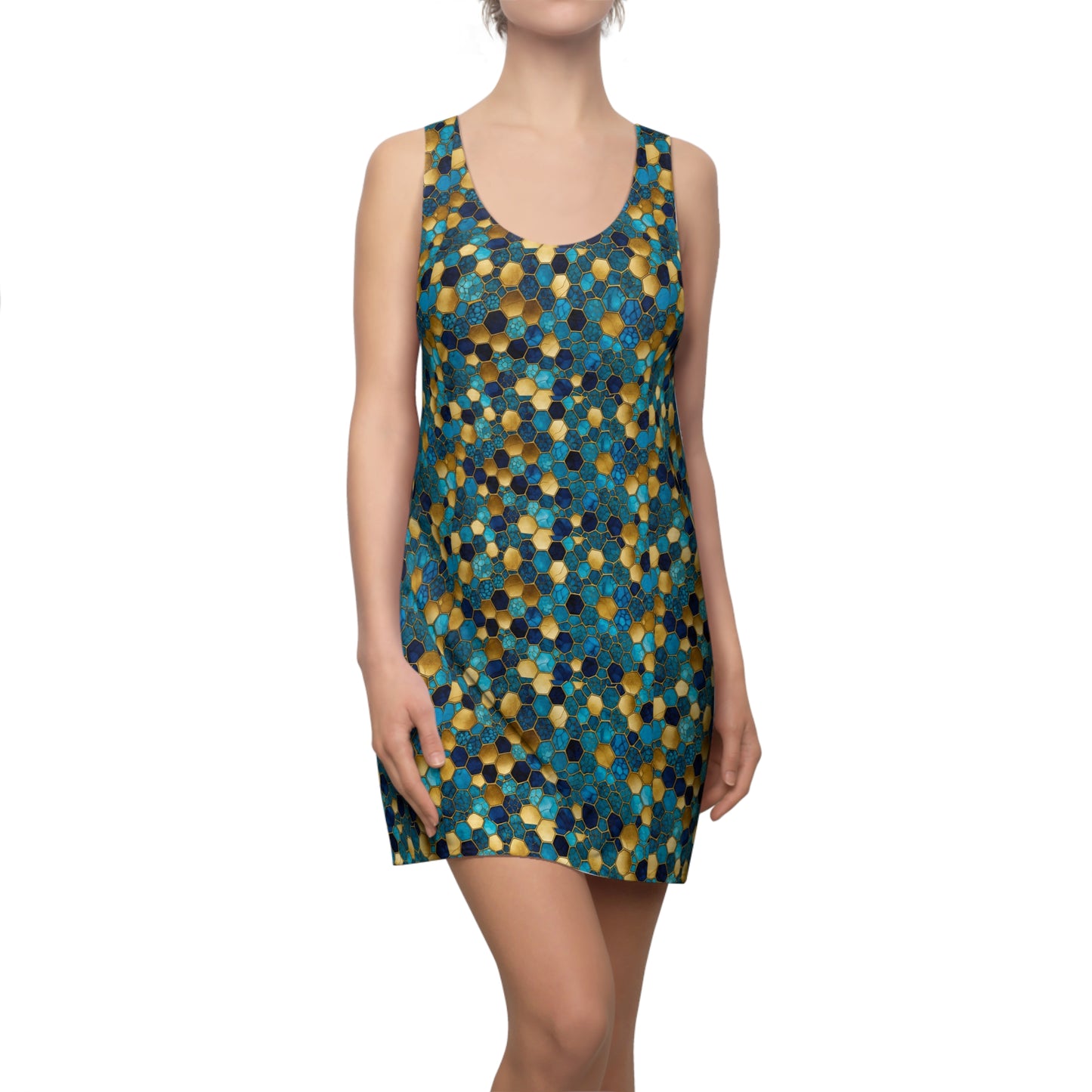 Colorful Polka Dot Women's Racerback Dress, Casual Summer Dress, Beachwear, Party Dress, Vacation Essential, Outdoor Apparel