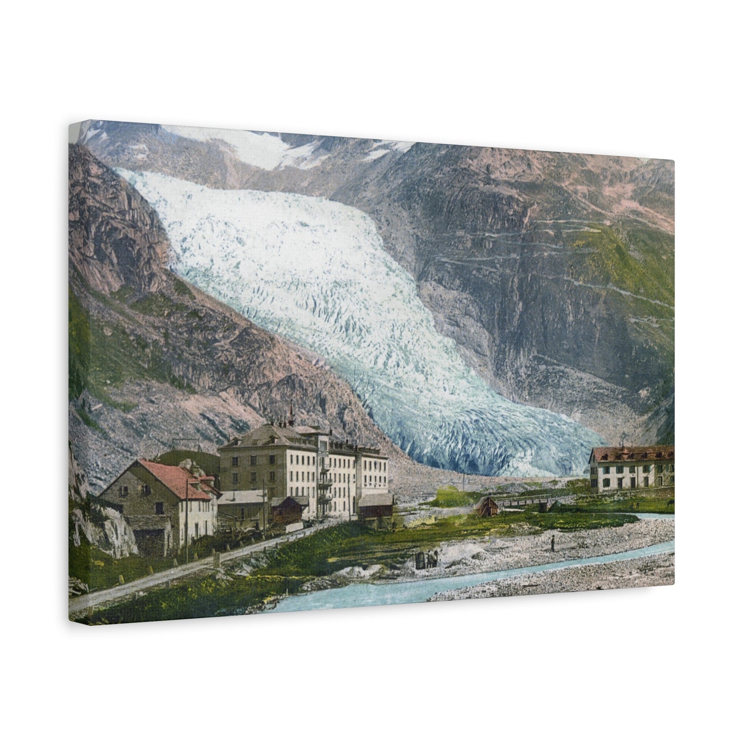 Glacier Village Matte Canvas Print