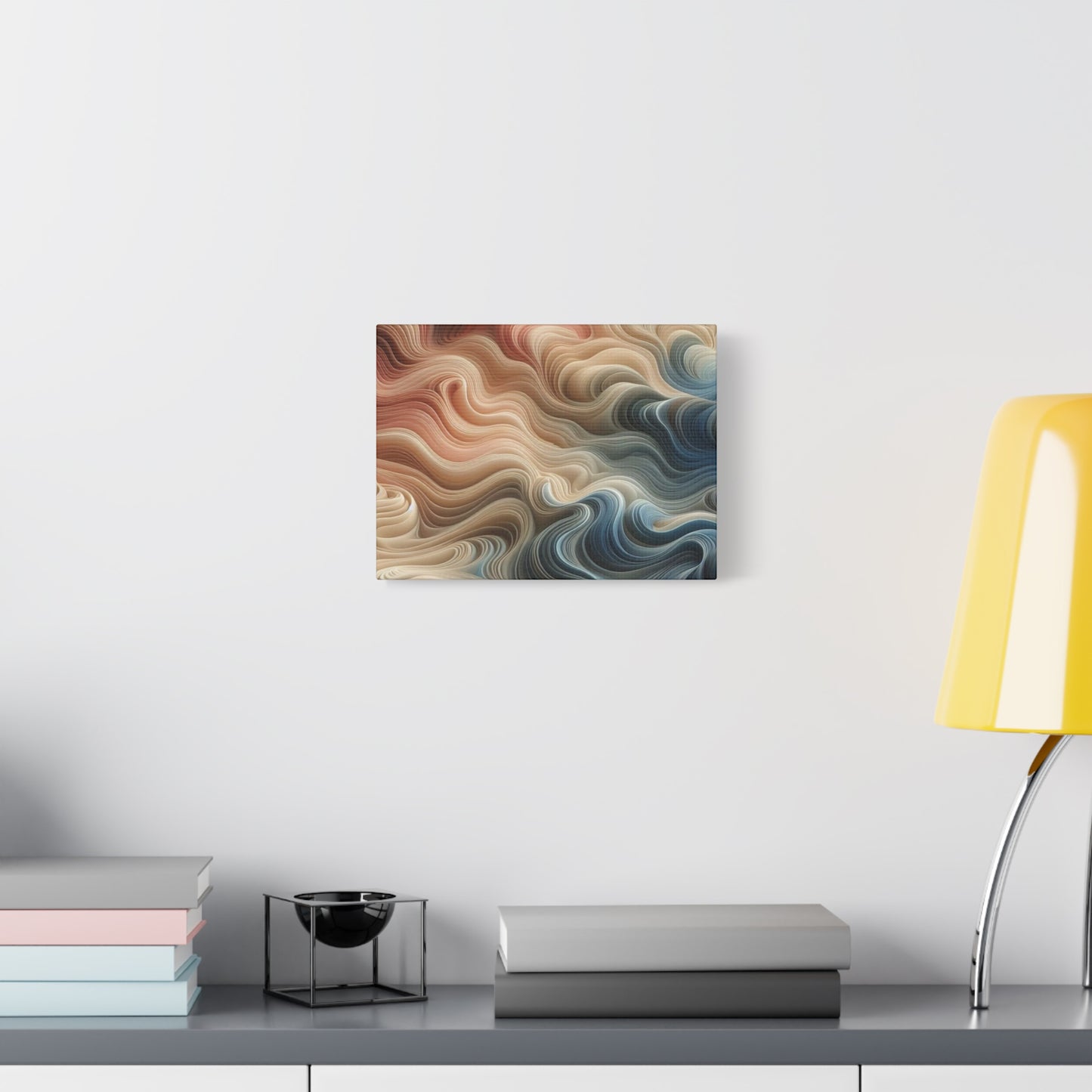 Abstract Swirl Matte Canvas Wall Art — Fluid Earth Tones, Stretched 1.25"