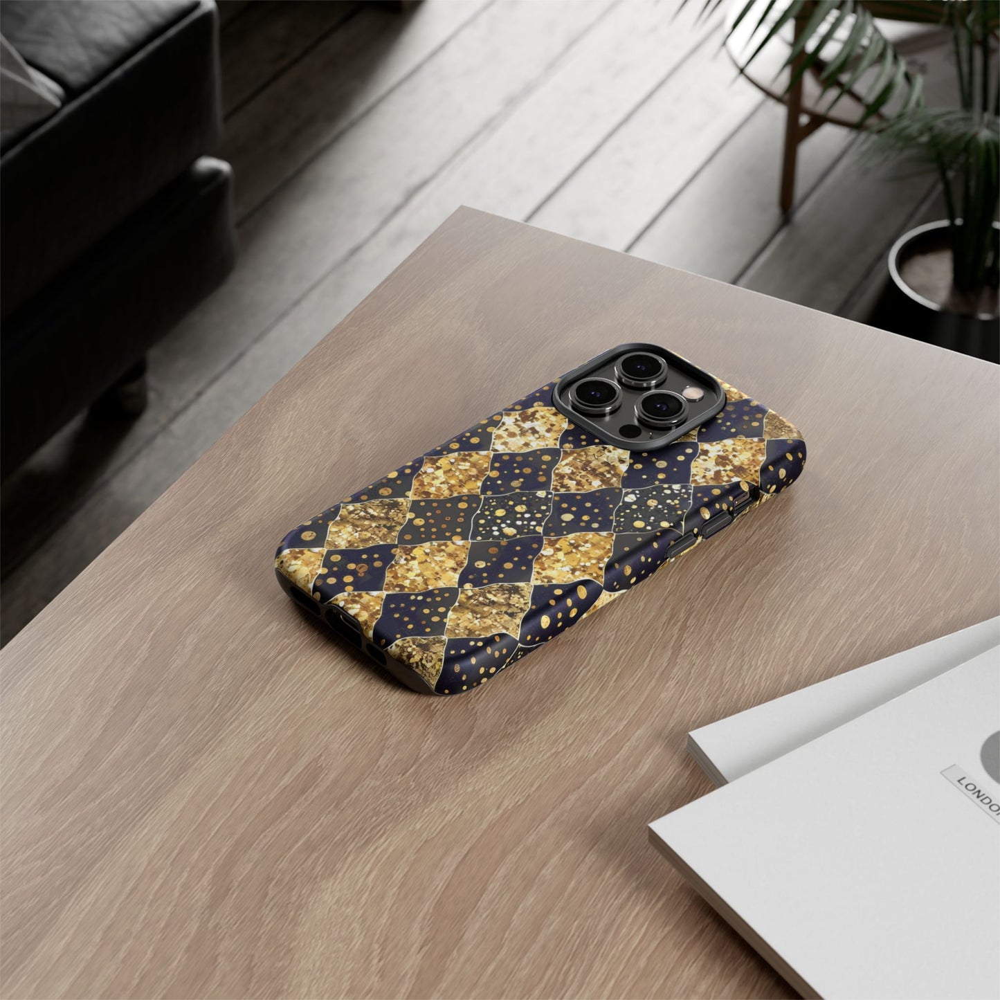 Elegant Gold & Black Phone Case for Tough Protection